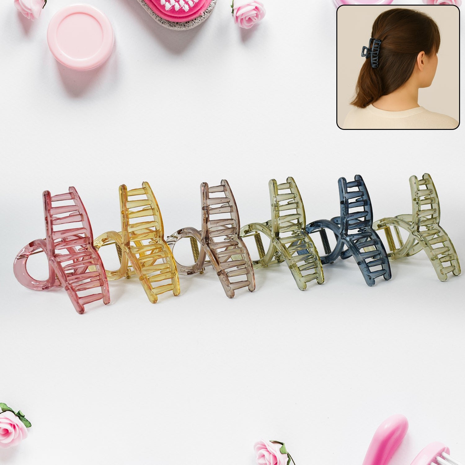 Plastic Hair Clamp Grip, Simple Matte Hair Barrette Clamp (1 Pc) - Image 5