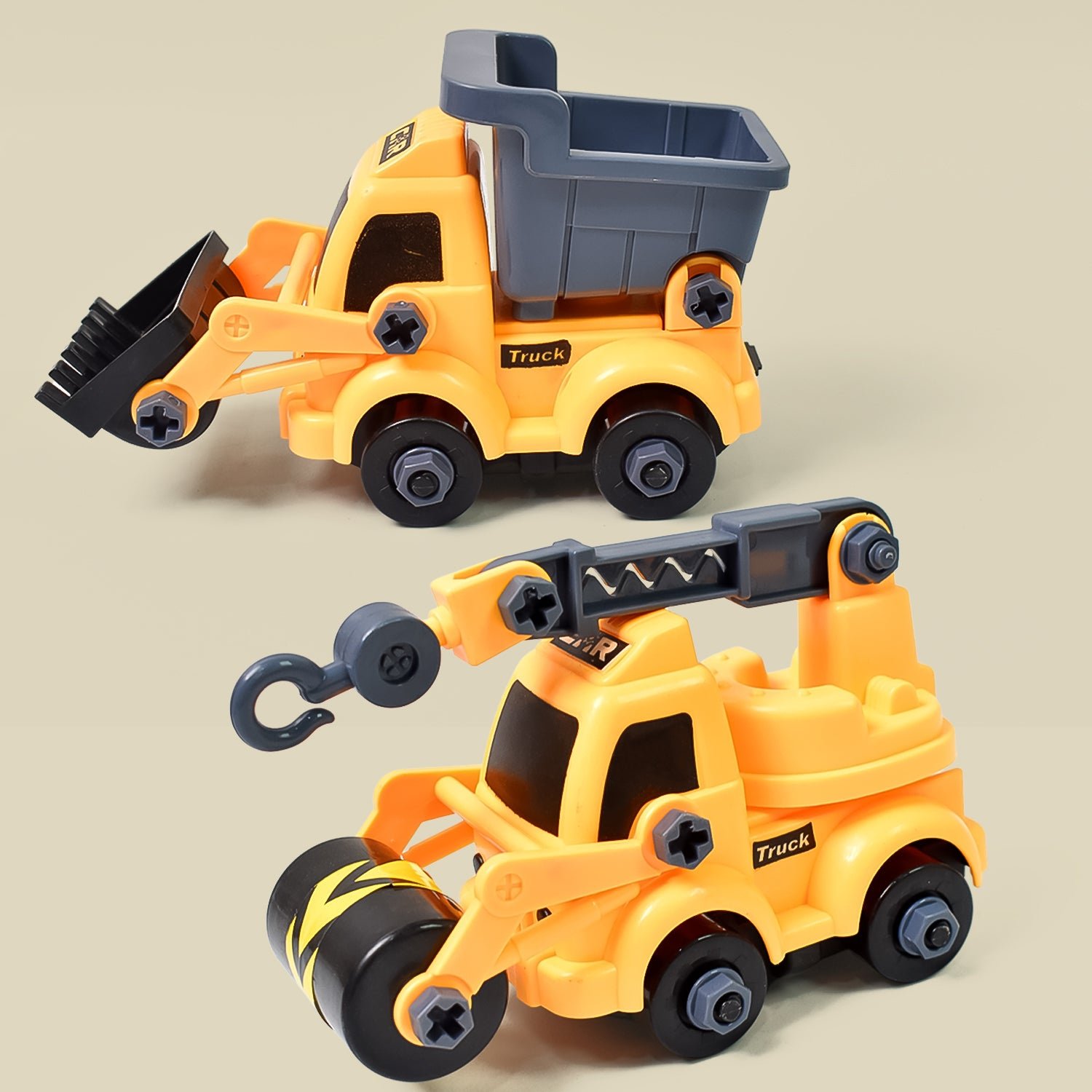 Engineering Vehicles Nut Assembly Toy – DIY Vehicle Model Set for Kids, Simulation Car Construction Toy (2 Pc Set) - Image 4