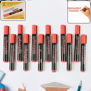 Premium Permanent Red Marker Pen Set