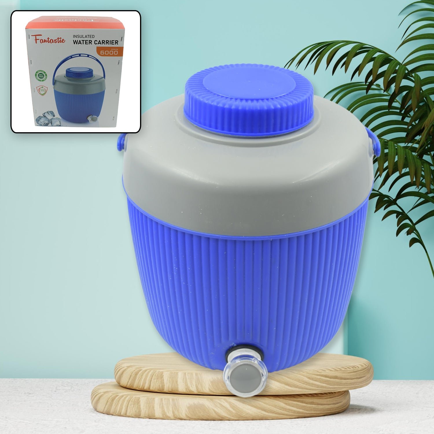 Insulated Water Jug, Insulated Plastic Water Jug with a Sturdy Handle, Water Jug Camper with Tap Plastic Insulated Water Storage Cool Water Storage for Home & Travelling (6000 ML) - Image 3