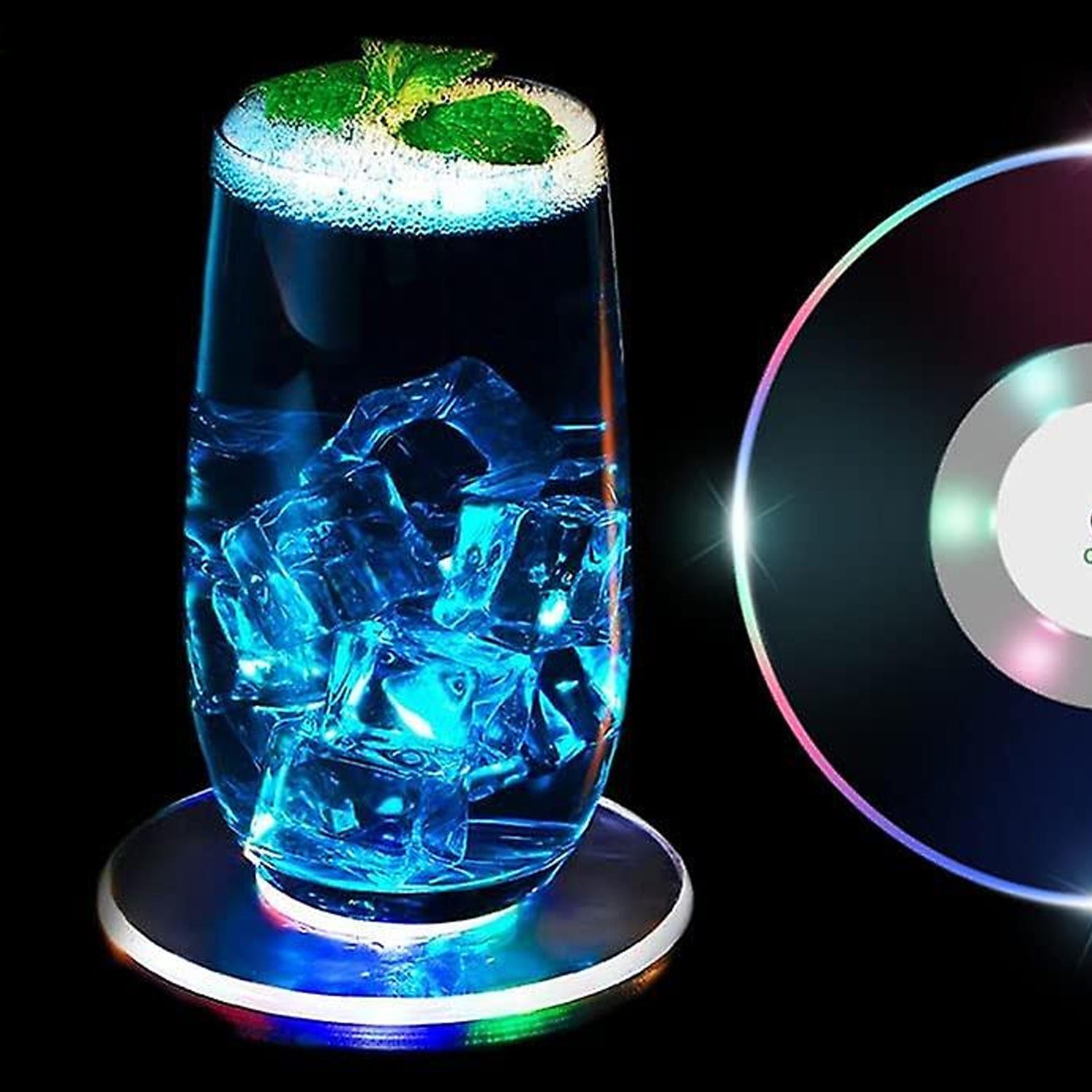 Colorful LED Cocktail Coaster, Round Ultra-Thin LED Drink Coaster (1 Pc) - Image 11
