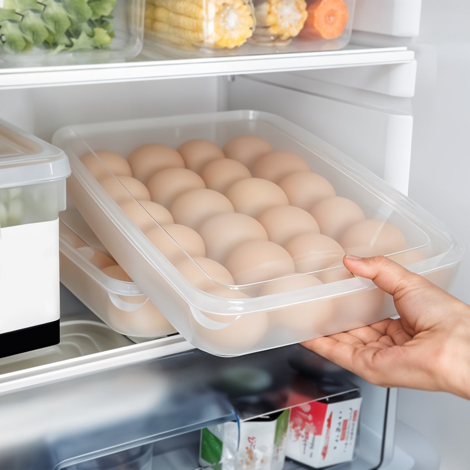 Plastic Egg 24 Grid Storage Container Holder for Refrigerator Egg Tray Holds 24 Eggs (1 Pc) - Image 4