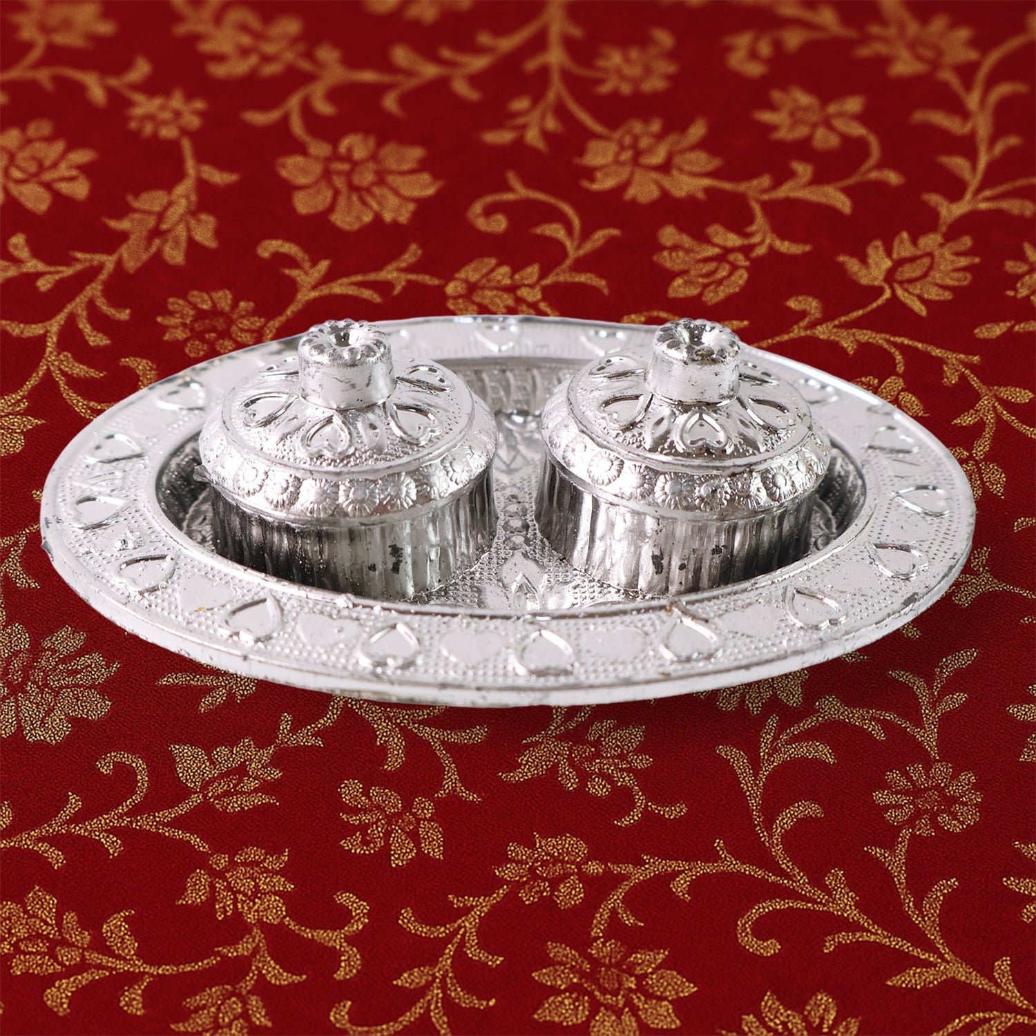 Oval Shape Special Puja Thali (1 Pc / Mix Design) - Image 3