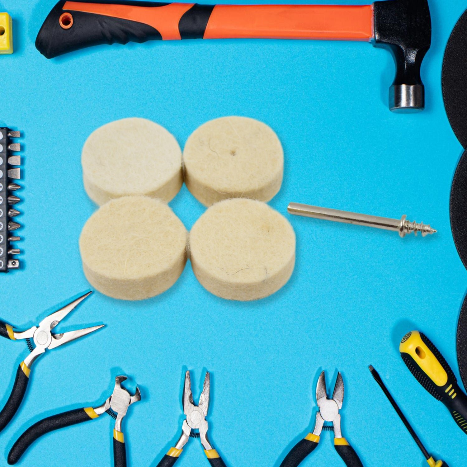 Rotary Tool Accessory Wool Felt Polishing Pad Felt (5 Pcs Set) - Image 6
