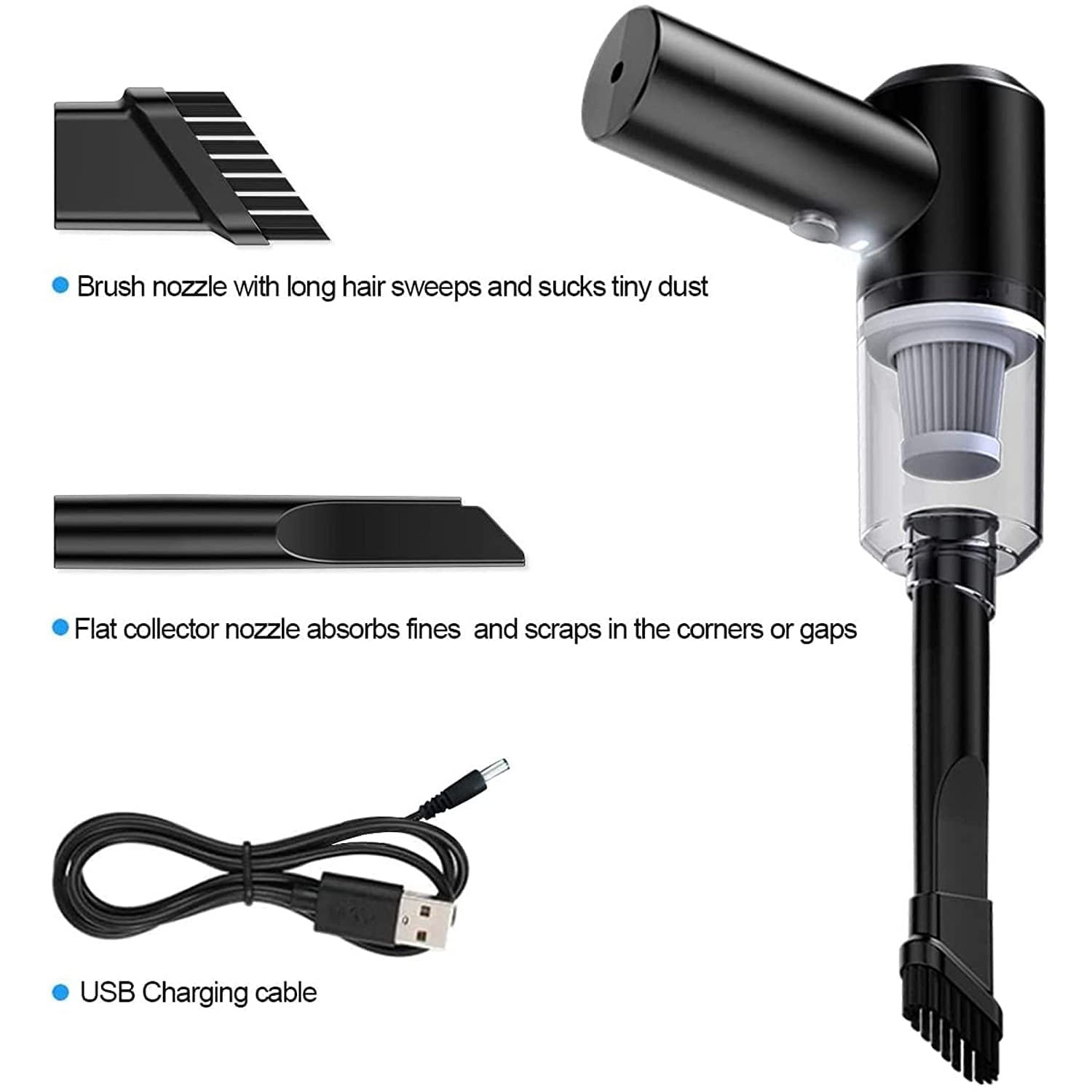 2 in 1 Wireless Vacuum Cleaner – 120W Handheld USB Rechargeable for Home & Car (1 Pc) - Image 6