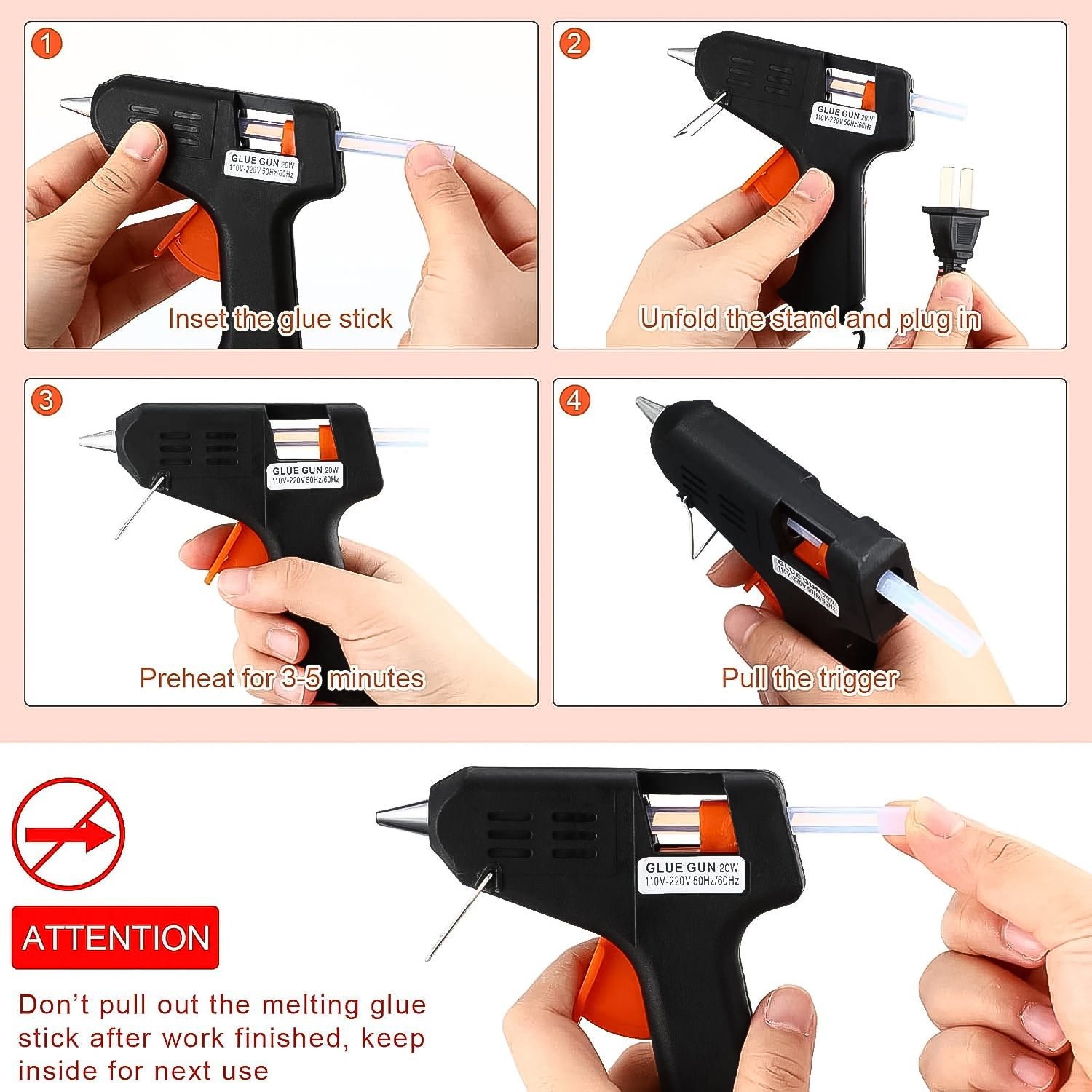 Professional Hot Melt Glue Gun with Rapid Heating and Quick Melt Glue Gun For Multiuser (40W) - Image 7