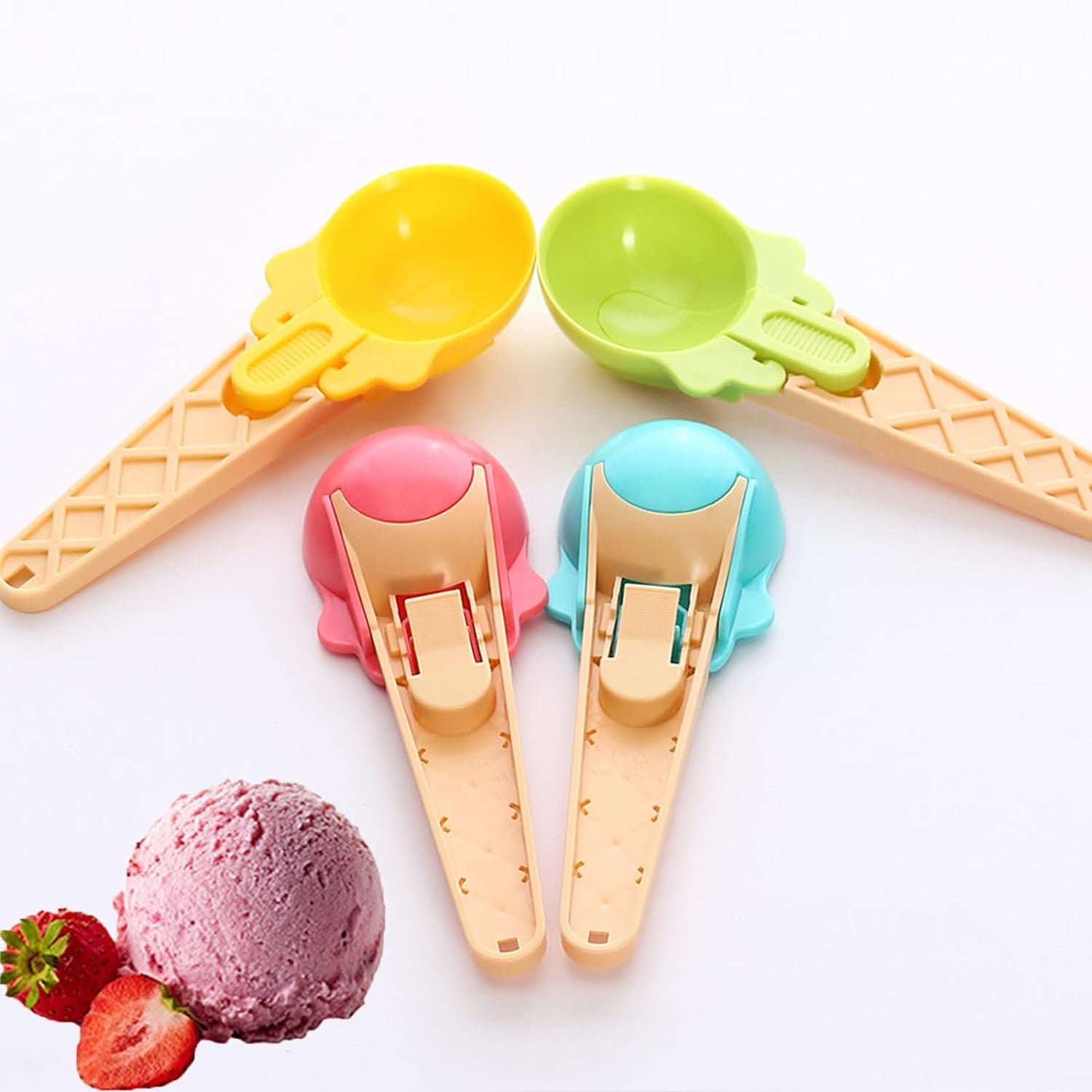2-Piece Plastic Ice Cream & Watermelon Scooper with Trigger Dipper - Image 4
