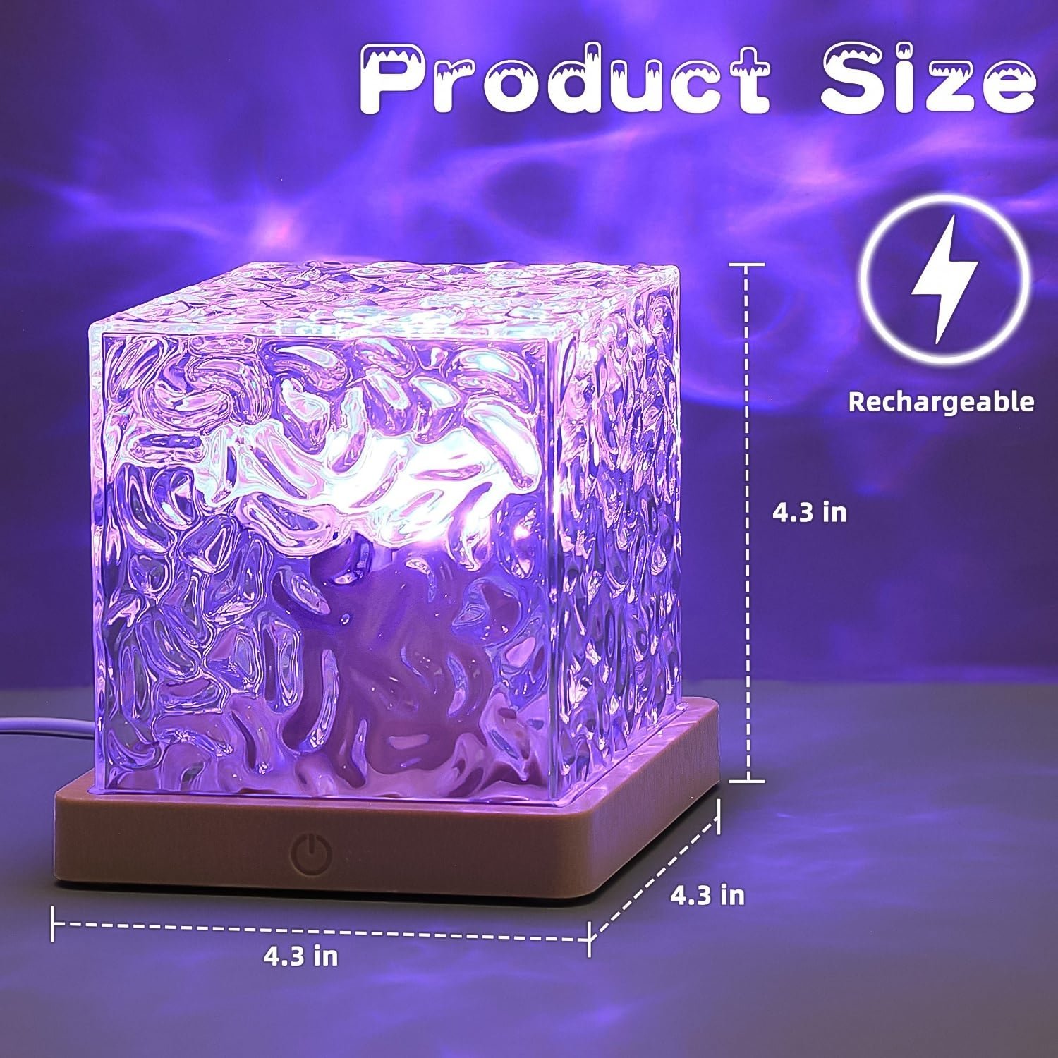 Ocean Wave Projector Lamp, 3D Water Wave LED Night Light, Water Ripple Night Lamp With Remote - Image 3