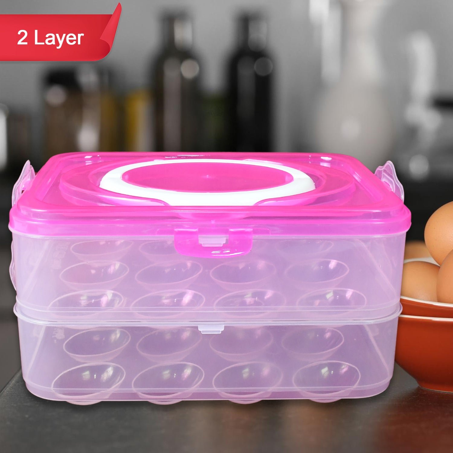 Double Layer 24 Grid Egg Storage Box for Egg Storage Container - Image 3