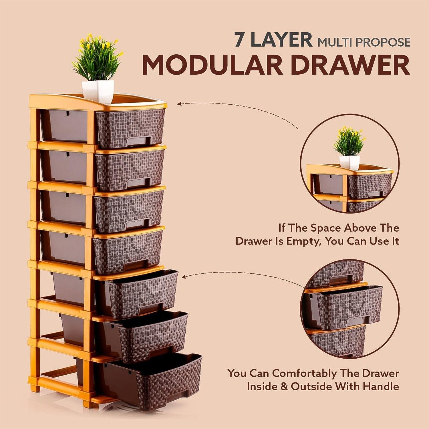 7-Layer Multipurpose Plastic Storage Drawer Organizer - Image 8
