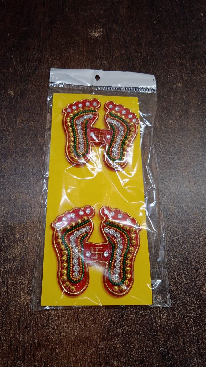Decorative Laxmi Charan Paduka Sticker Set (Pack of 2 Pc) - Image 8