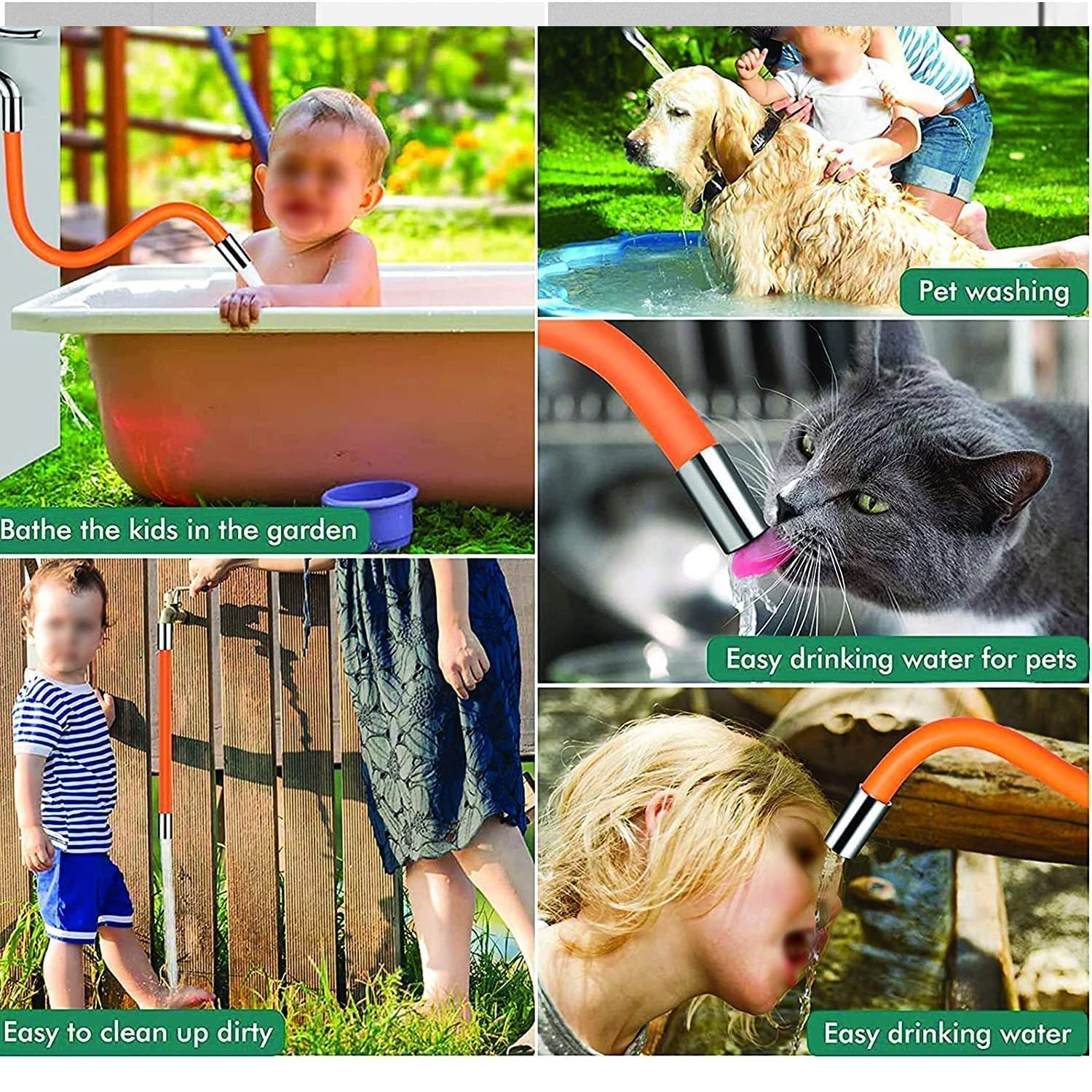 Flexible Water Tap Extender, 360° Bending Faucet Extension Tube with Connector (18cm) - Image 4