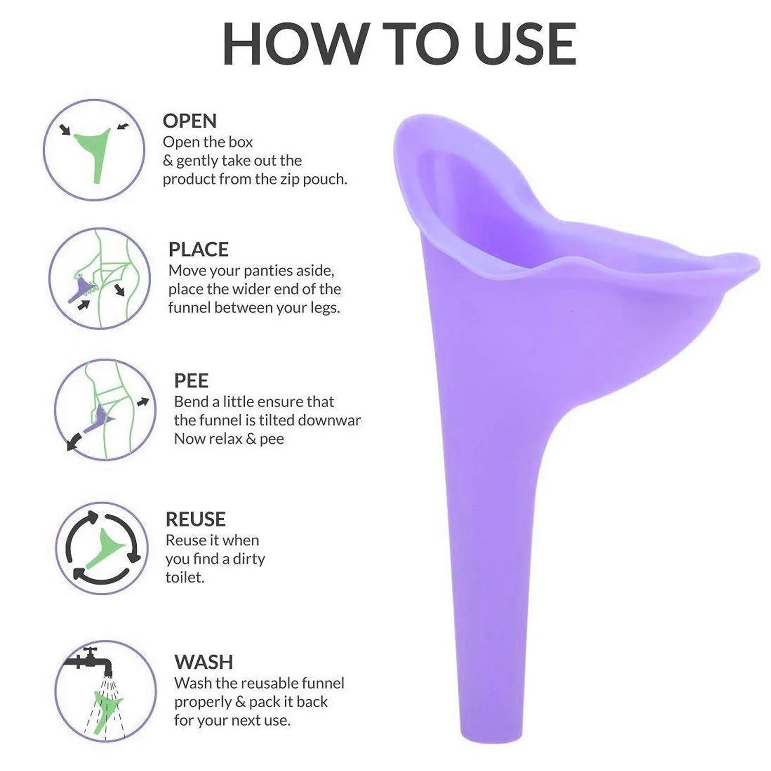 Stand And Pee Reusable Portable Urinal Funnel For Women - Image 4