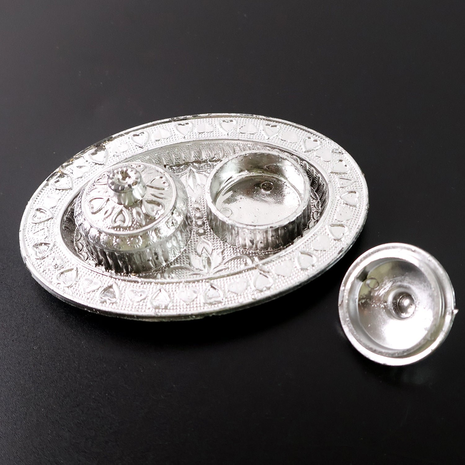 Oval Shape Special Puja Thali (1 Pc / Mix Design) - Image 4