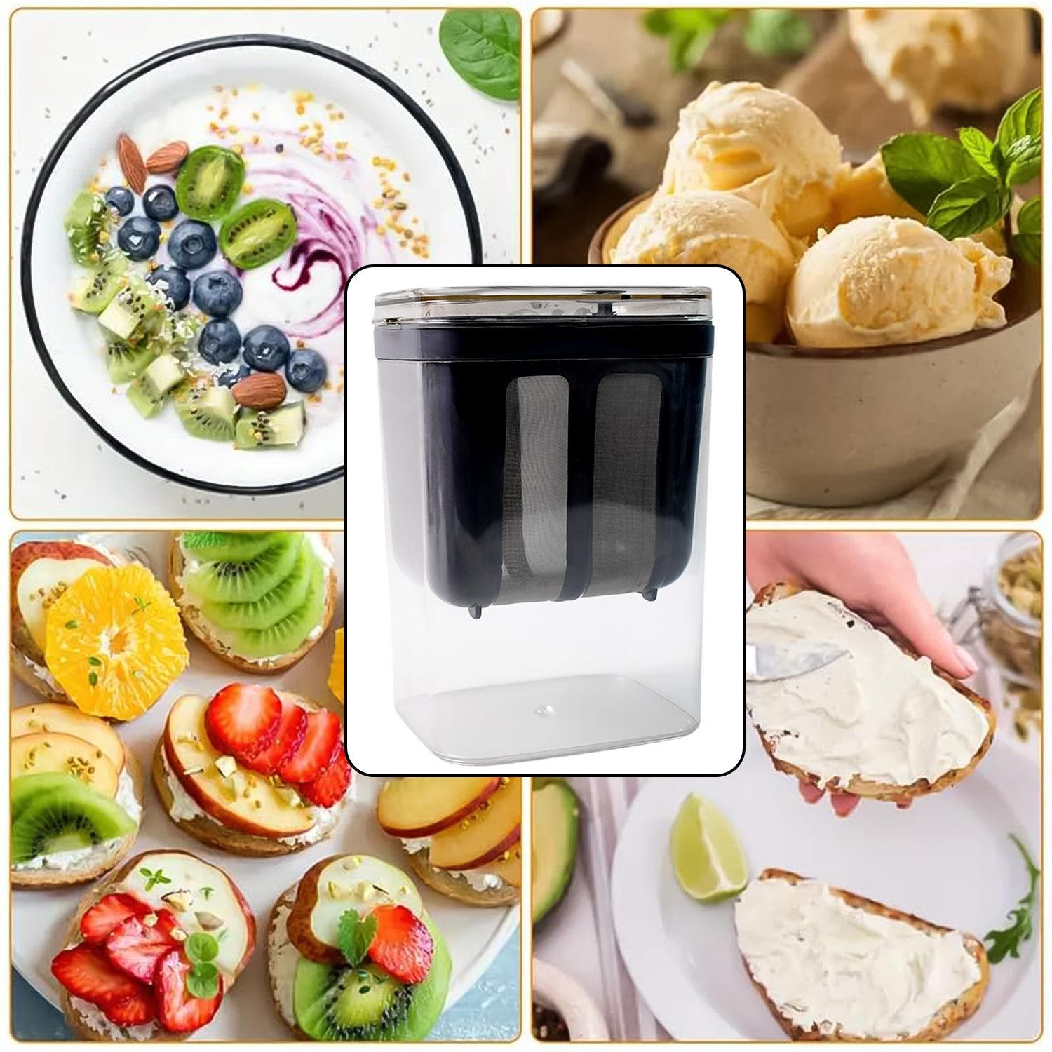 2 in 1 Yogurt Strainer with Storage Box – 1100ml (Plastic + Steel) - Image 7