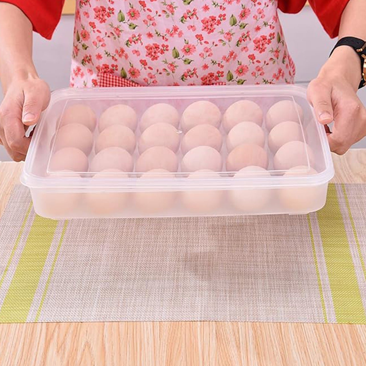 Plastic Egg 24 Grid Storage Container Holder for Refrigerator Egg Tray Holds 24 Eggs (1 Pc) - Image 5
