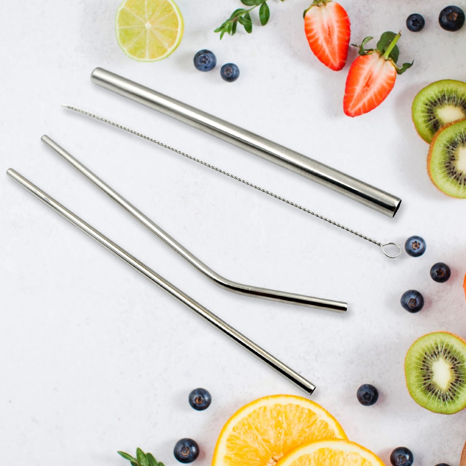 Reusable Stainless Steel Straws with Case for Drinking (4 Pc, Eco-Friendly) - Image 6