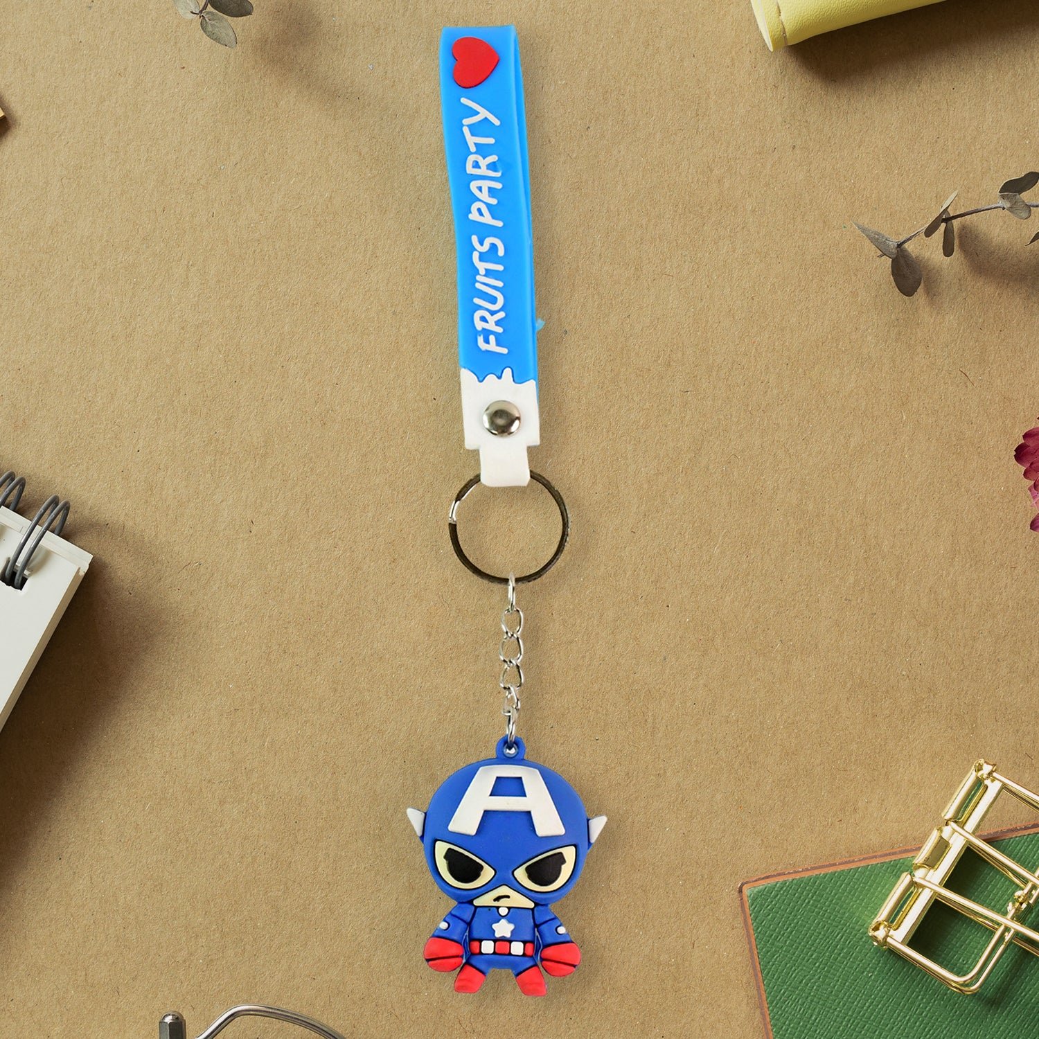 Cute Cartoon Silicone 3D Key Chain with Metal Hook & Strap (Pack of 1) - Image 6