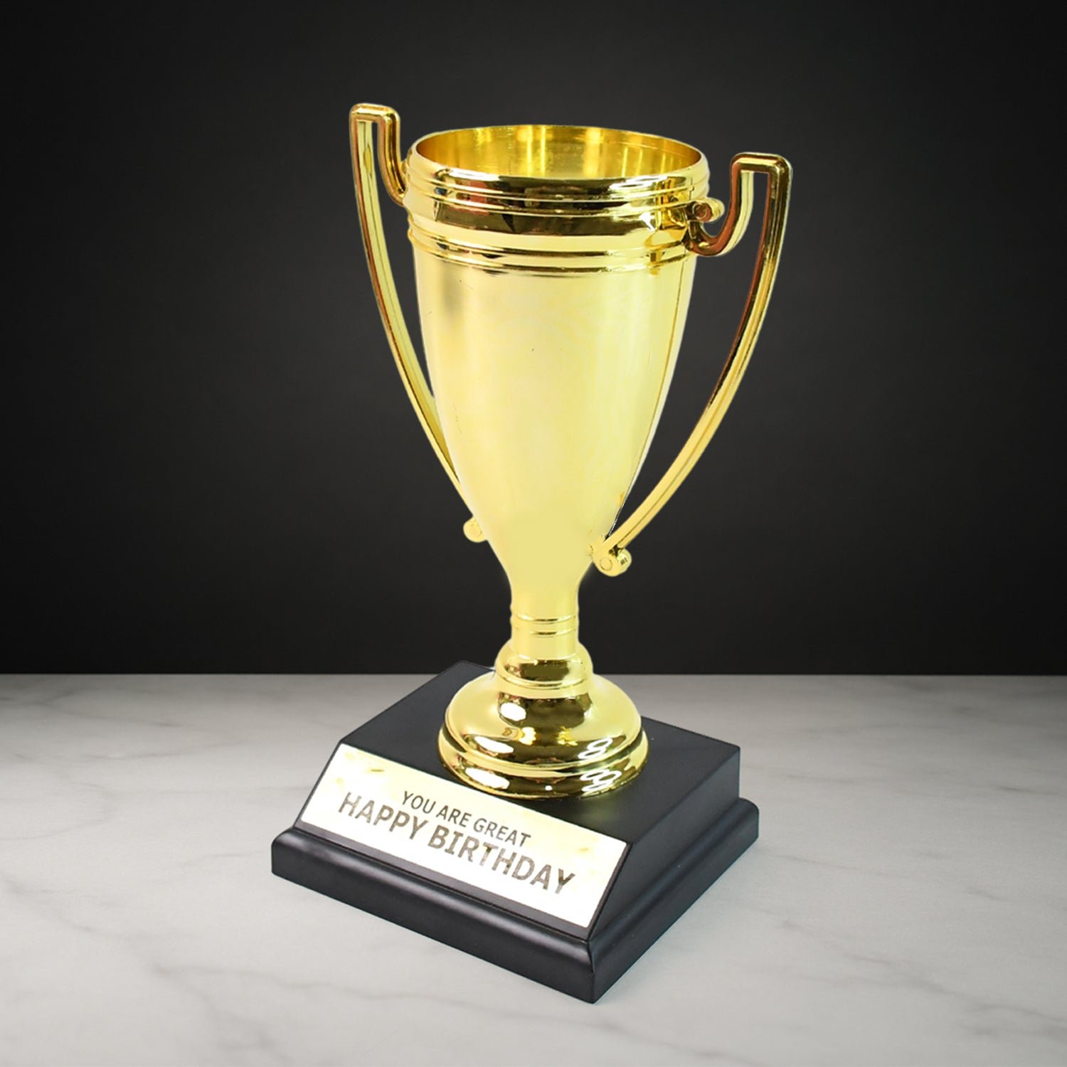 Golden Birthday Trophy – “You Are Great Happy Birthday” Plastic Award with Base - Image 6