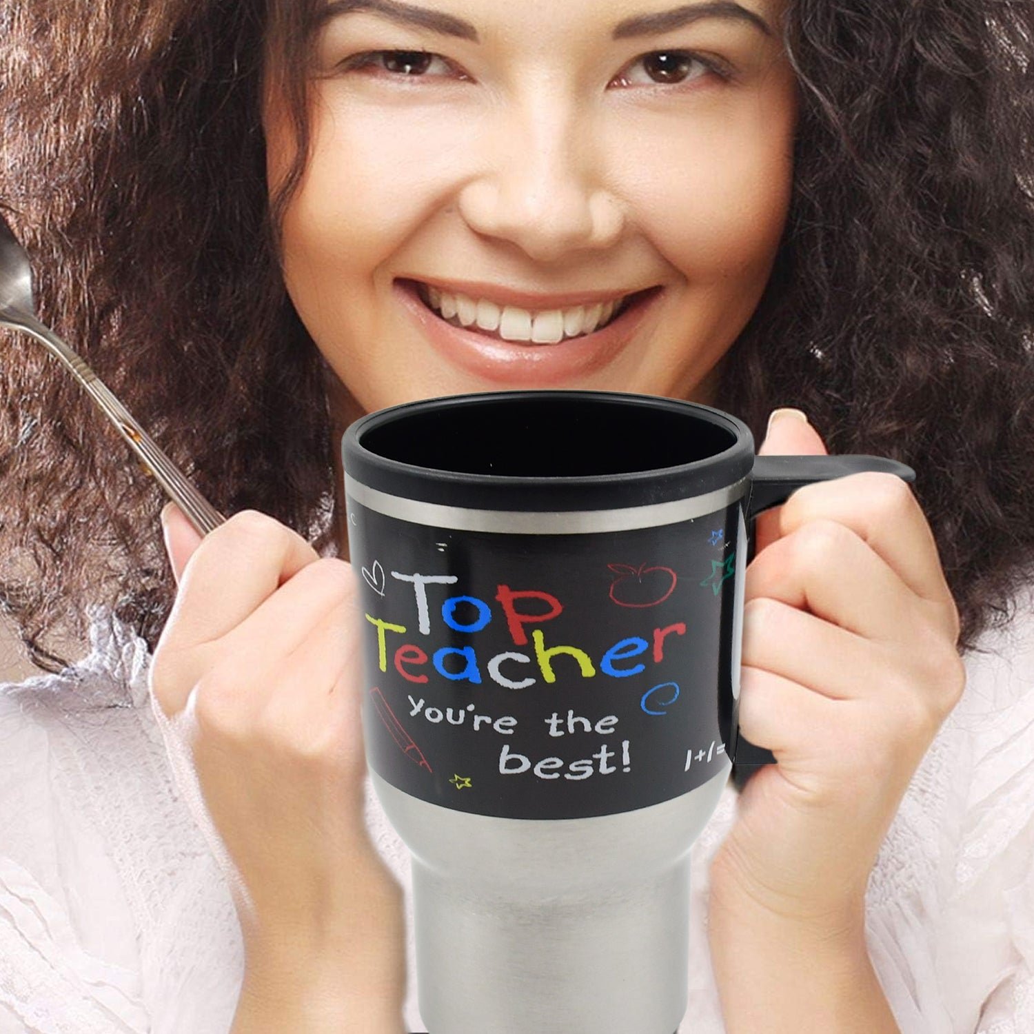 Stainless Steel Insulated Travel Mug - Double-Walled Vacuum Cup with Lid & Handle, Tumbler - Image 4