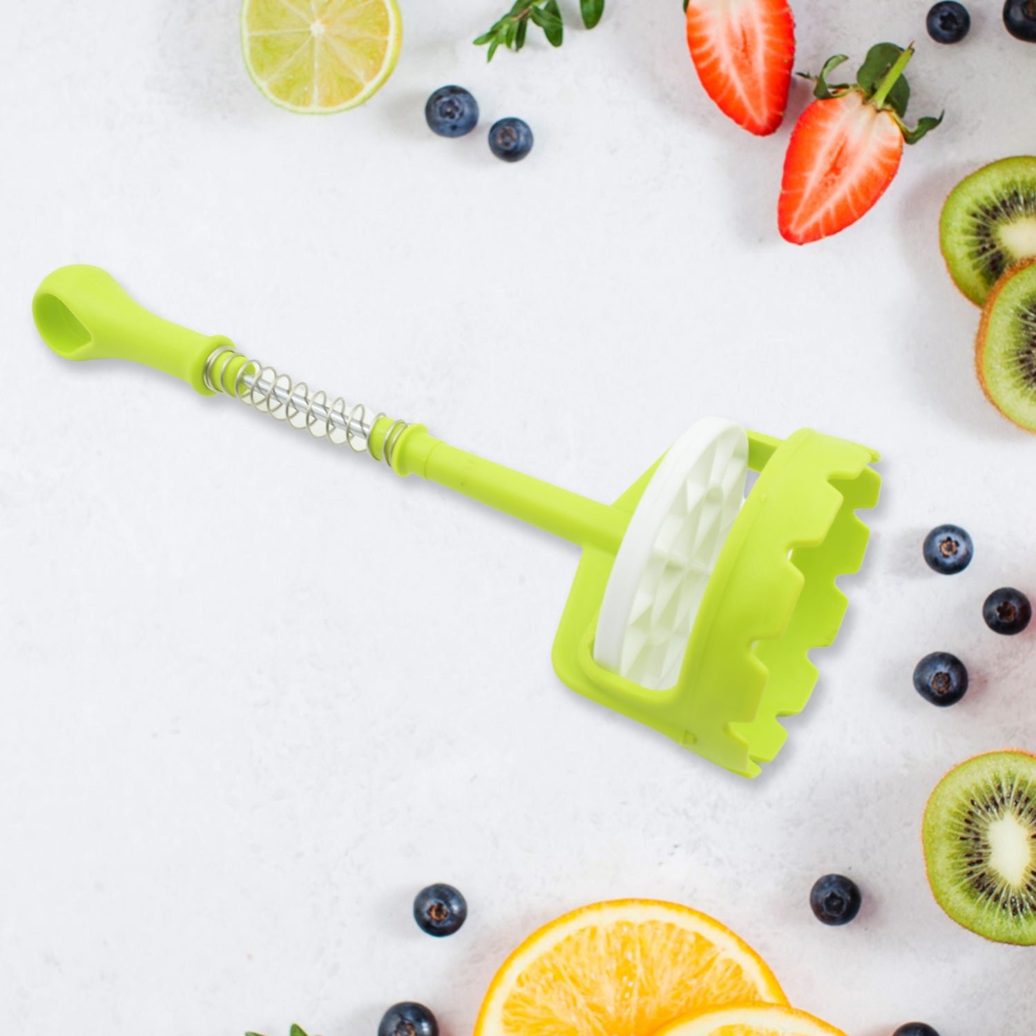 Multi Functional One-Handed Plastic Manual Mashed Potatoes Masher, Mash Sweet Potato Masher with Comfort Grip and Stainless-Steel Spring Design for Nonstick Pans (1 Pc) - Image 5