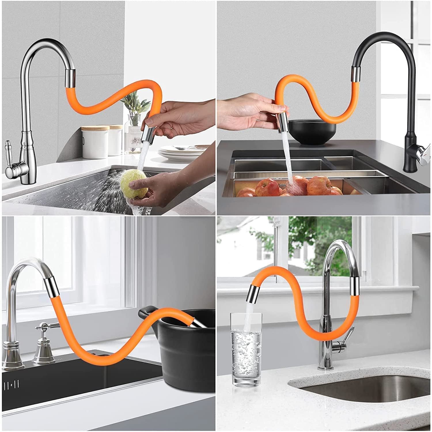 Flexible Water Tap Extender, 360° Bending Faucet Extension Tube with Connector (18cm) - Image 6