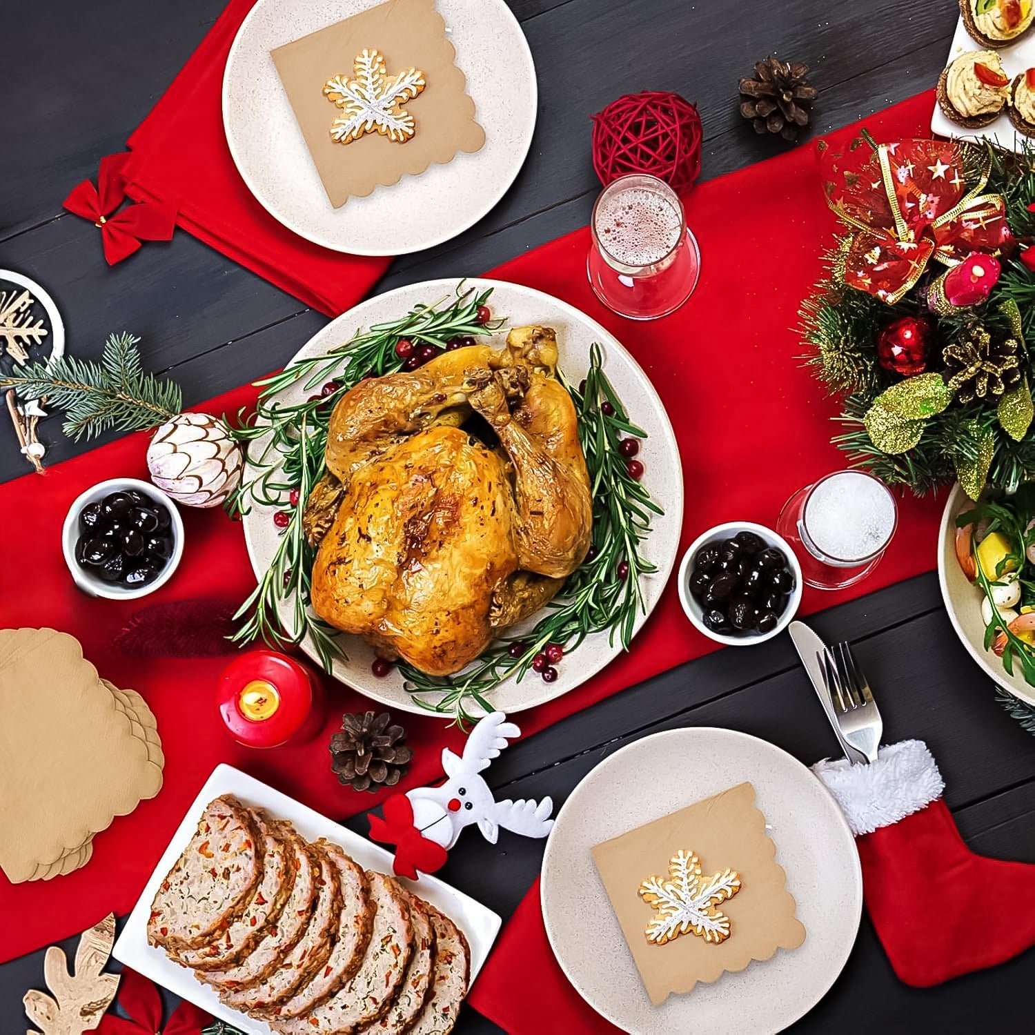 Disposable Scalloped Edge Tissue Napkins Set (120 Pc) - Image 7