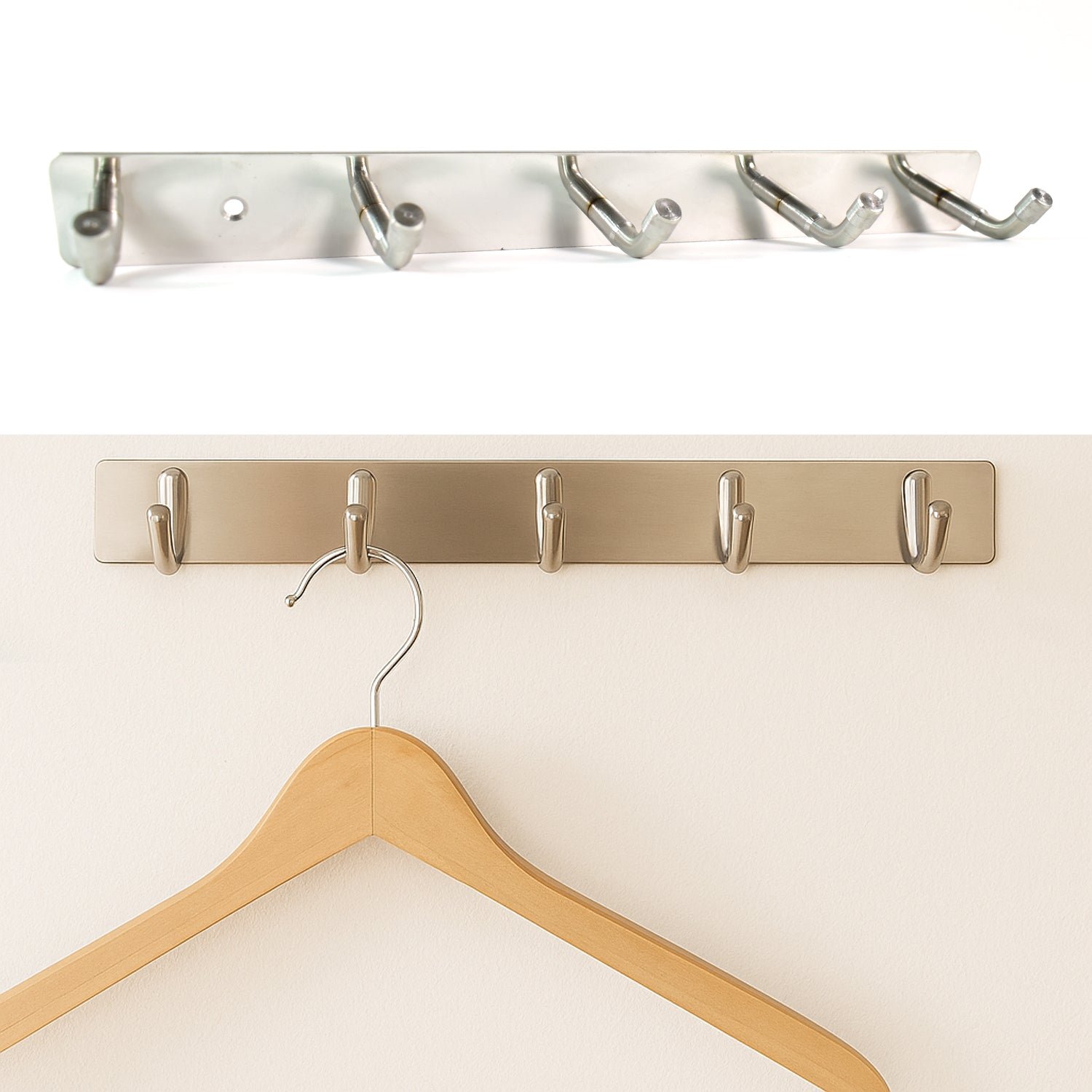 Stainless Steel Wall Mounted Coat 5 Hook Rack (26x3 / 1 Pc) - Image 4