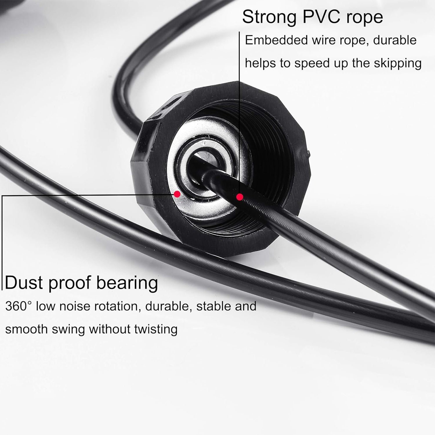 High-Speed Skipping Rope with Foam Padded Handles (1 Pc) - Image 7