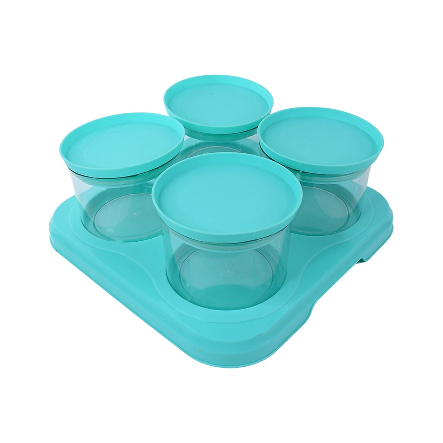 Airtight Container Jar 4 Pc Set With Stylish Tray for Kitchen Unbreakable Jar Set for Multipurpose Storage ( Mukhwas Dani ) - Image 5