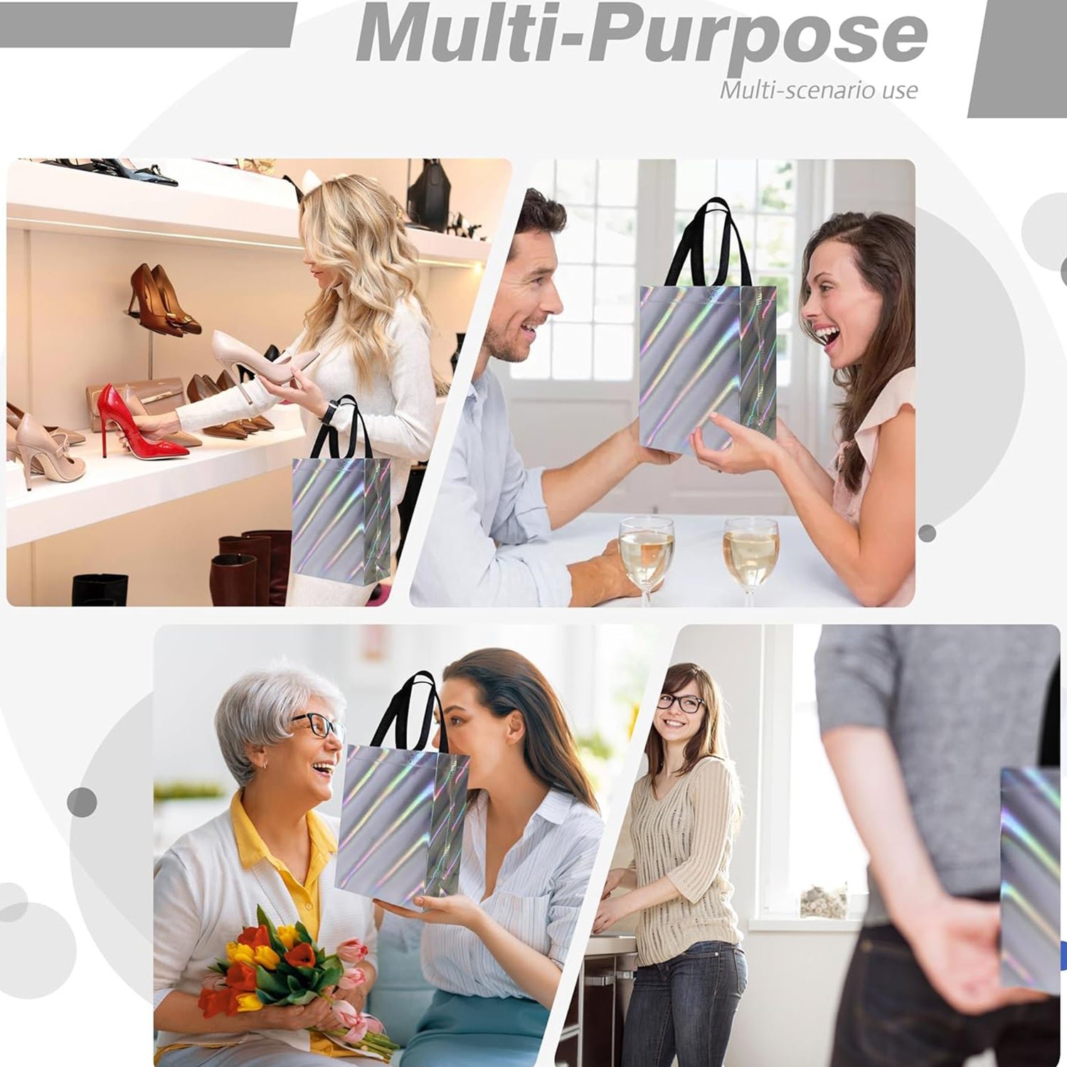 Birthday Gift Bag, Reusable Party Gift Bags (1 Pc / Mix Design) - Image 7