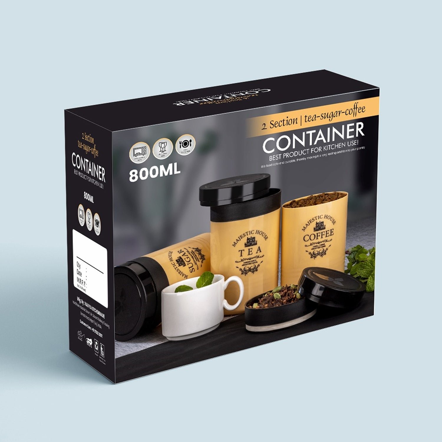 Airtight Containers – For Tea, Coffee, Sugar & More (3 Pcs Set) - Image 5