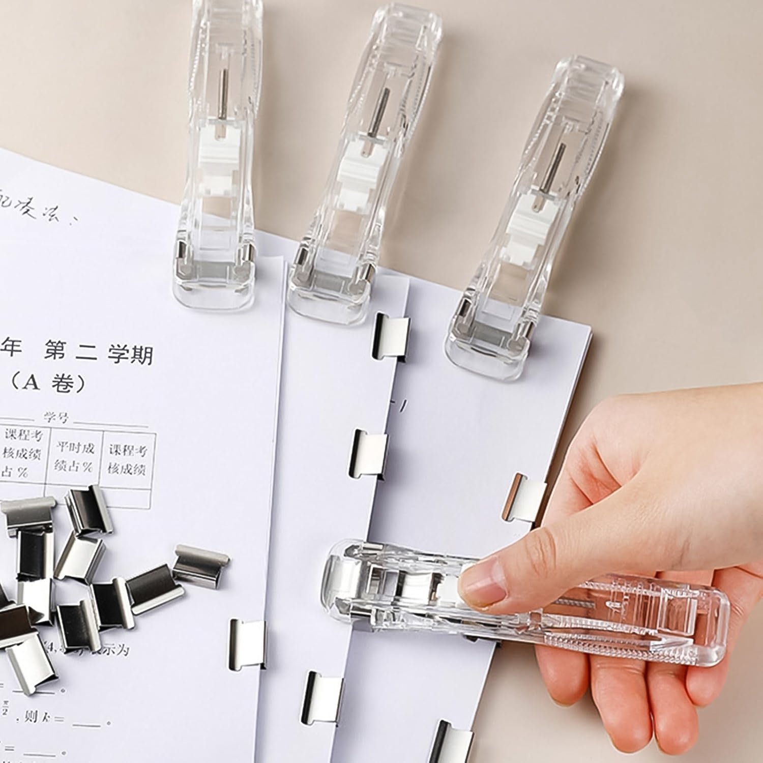 Portable Paper Clamp With 8 Pcs Clip Dispenser Handheld Paper Fast Clam (1 Set) - Image 7