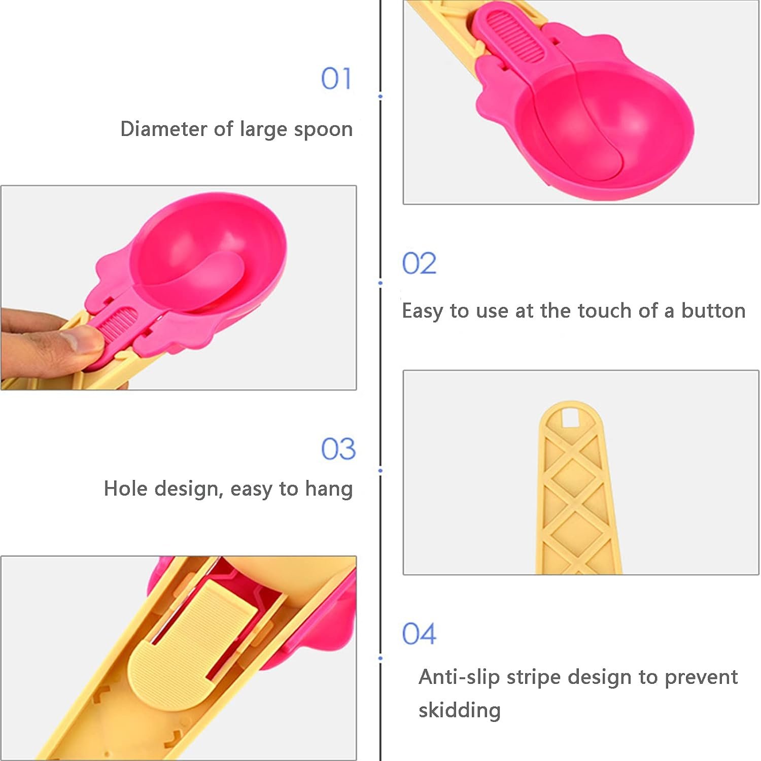 2-Piece Plastic Ice Cream & Watermelon Scooper with Trigger Dipper - Image 6