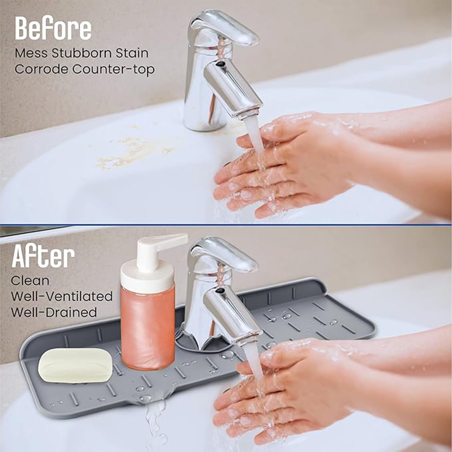 Silicone Sink Faucet Pad / Mat (1 Pc / 33x12 Cm) - Image 3