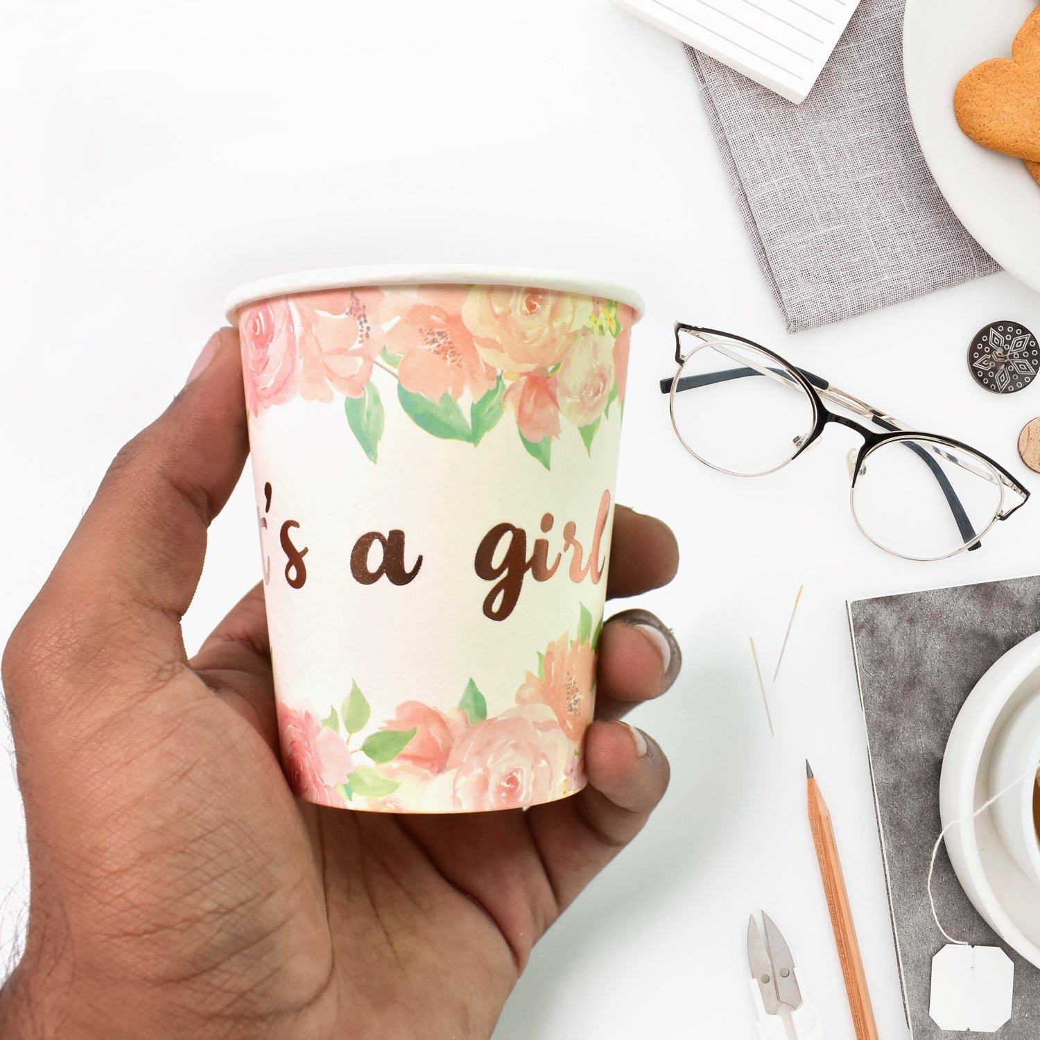 Disposable Paper Cups, Disposable Tea, Coffee Cups (3 Pcs Set / Mix Color) - Image 7