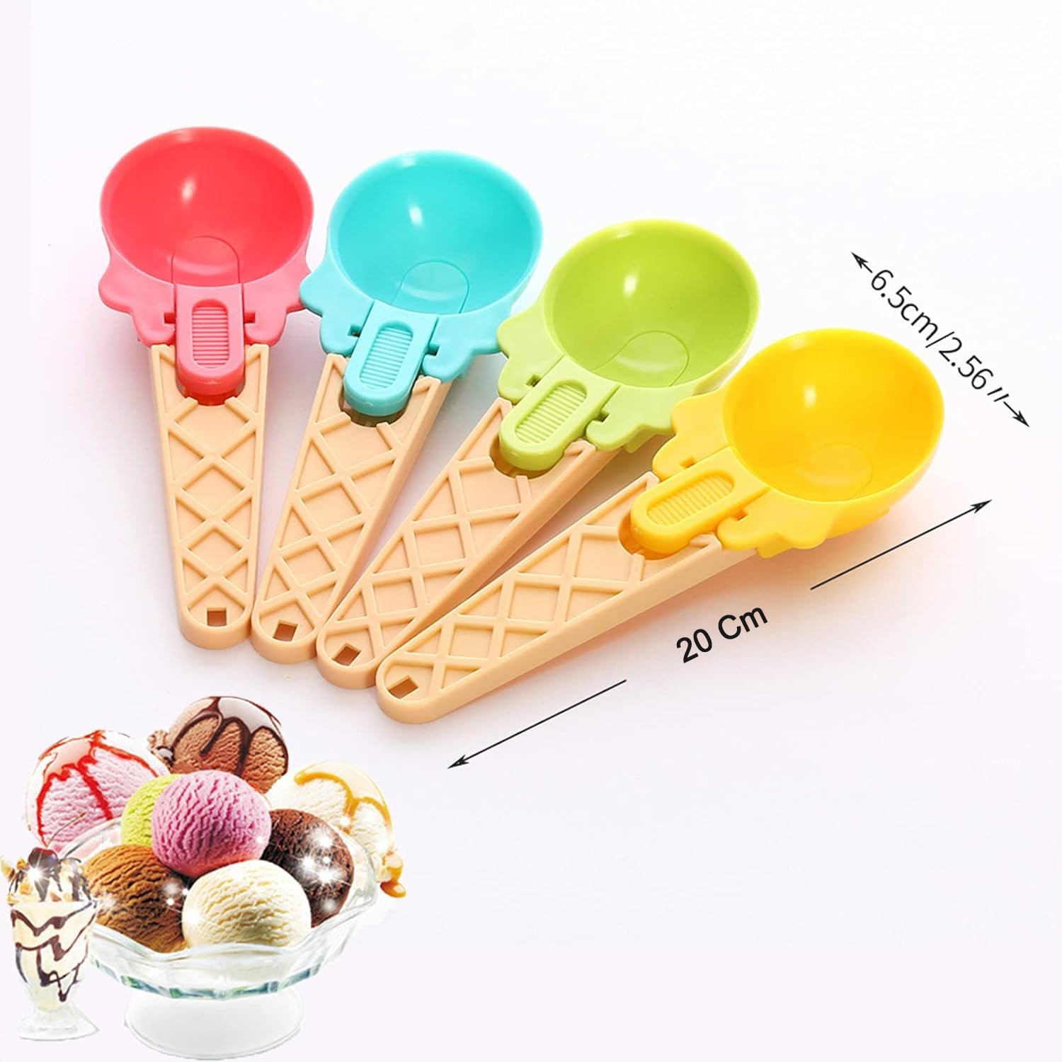 2-Piece Plastic Ice Cream & Watermelon Scooper with Trigger Dipper - Image 7