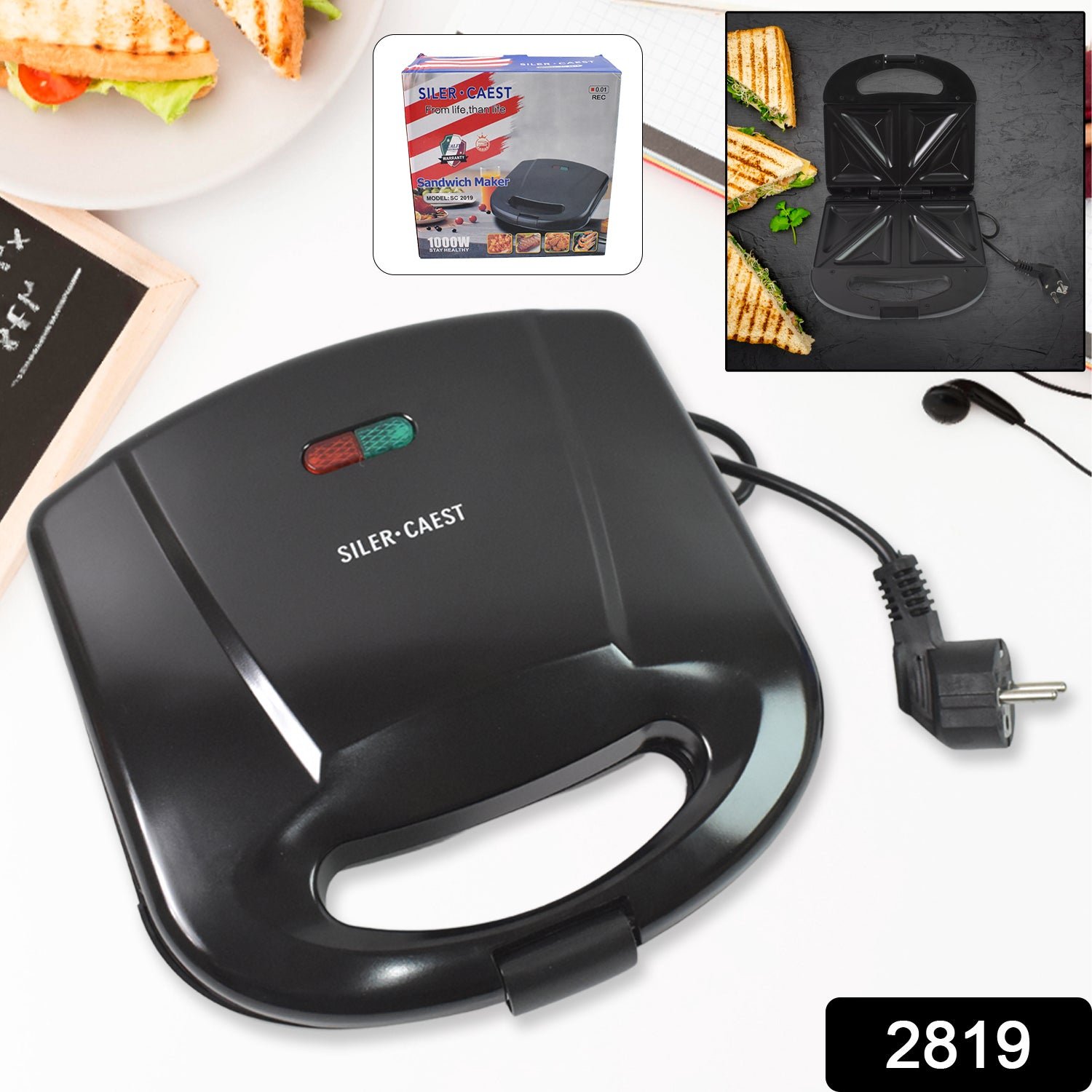 Sandwich Maker Makes Sandwich Non-Stick Plates| Easy to Use with Indicator Lights Sandwich toaster - Image 2