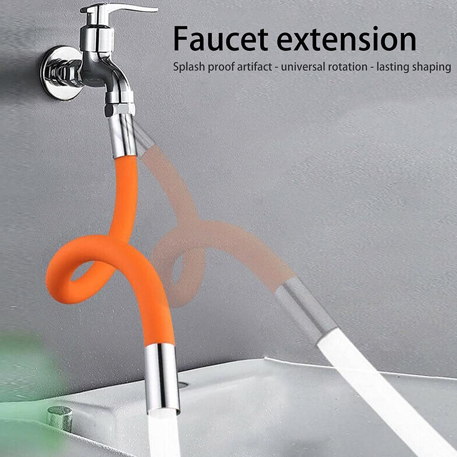 Flexible Water Tap Extender, 360° Bending Faucet Extension Tube with Connector (18cm) - Image 8