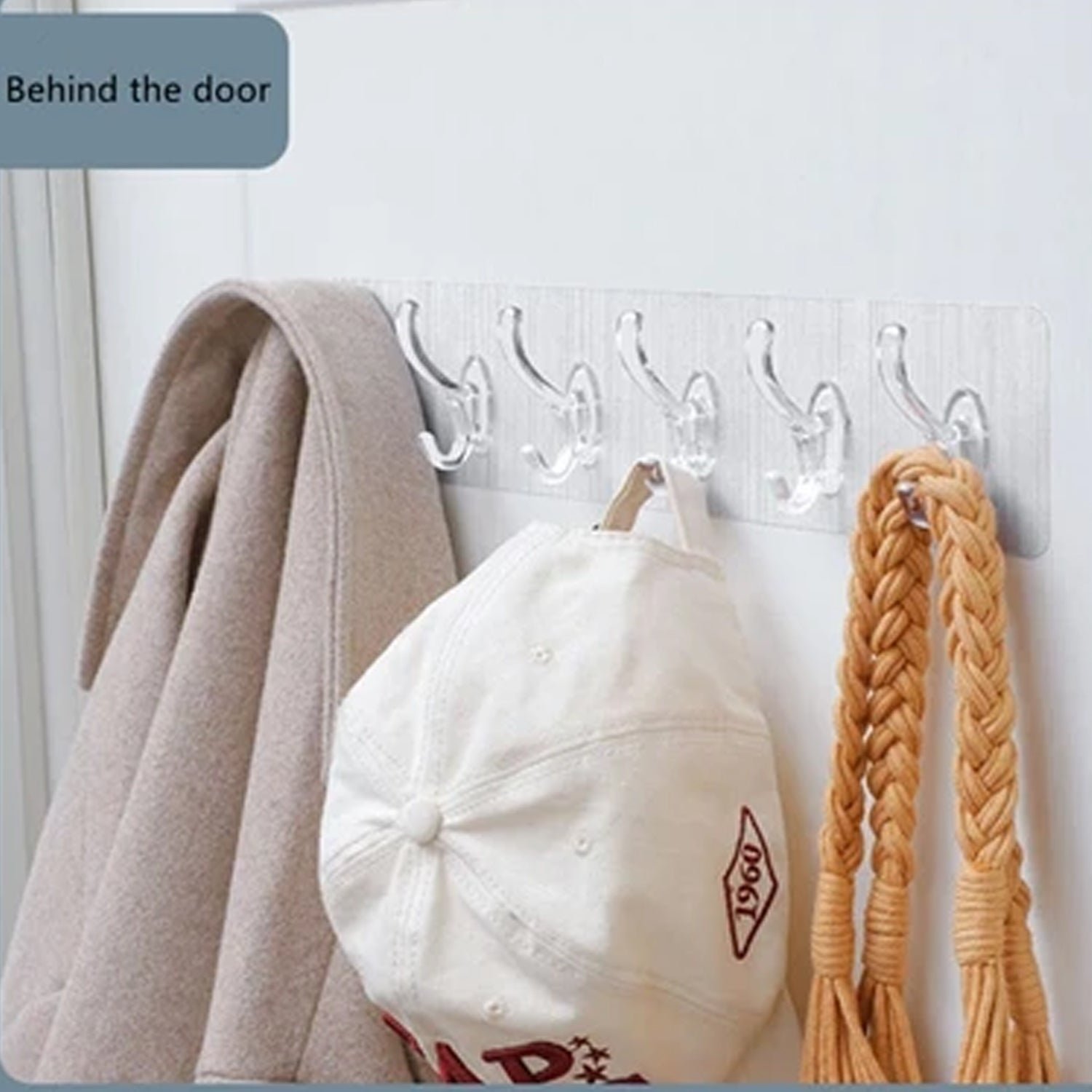 Adhesive Golden & Transparent Heavy Duty Wall Hook - Image 5