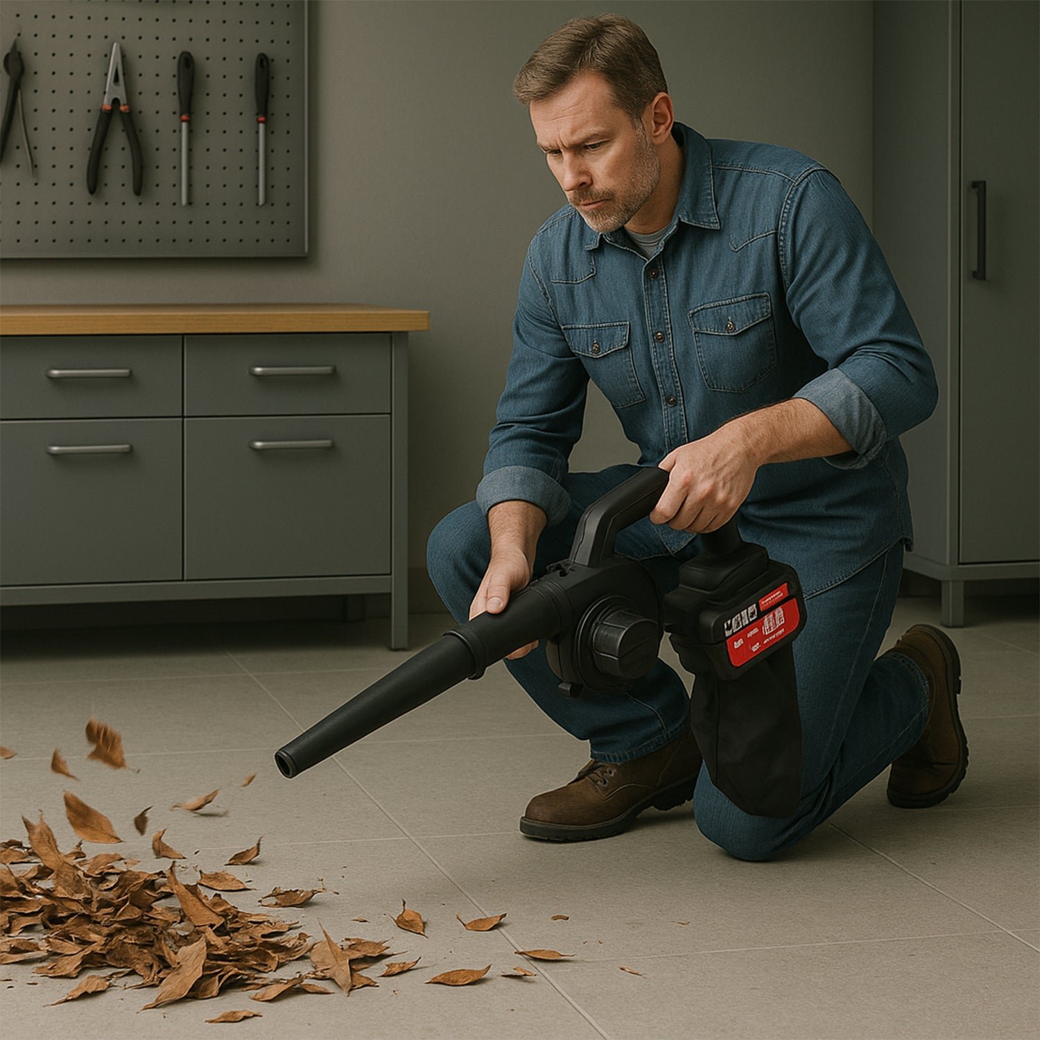 Multi-Purpose Home and Garden Air Blower Kit with Collection Bag for Easy Cleaning - Image 4