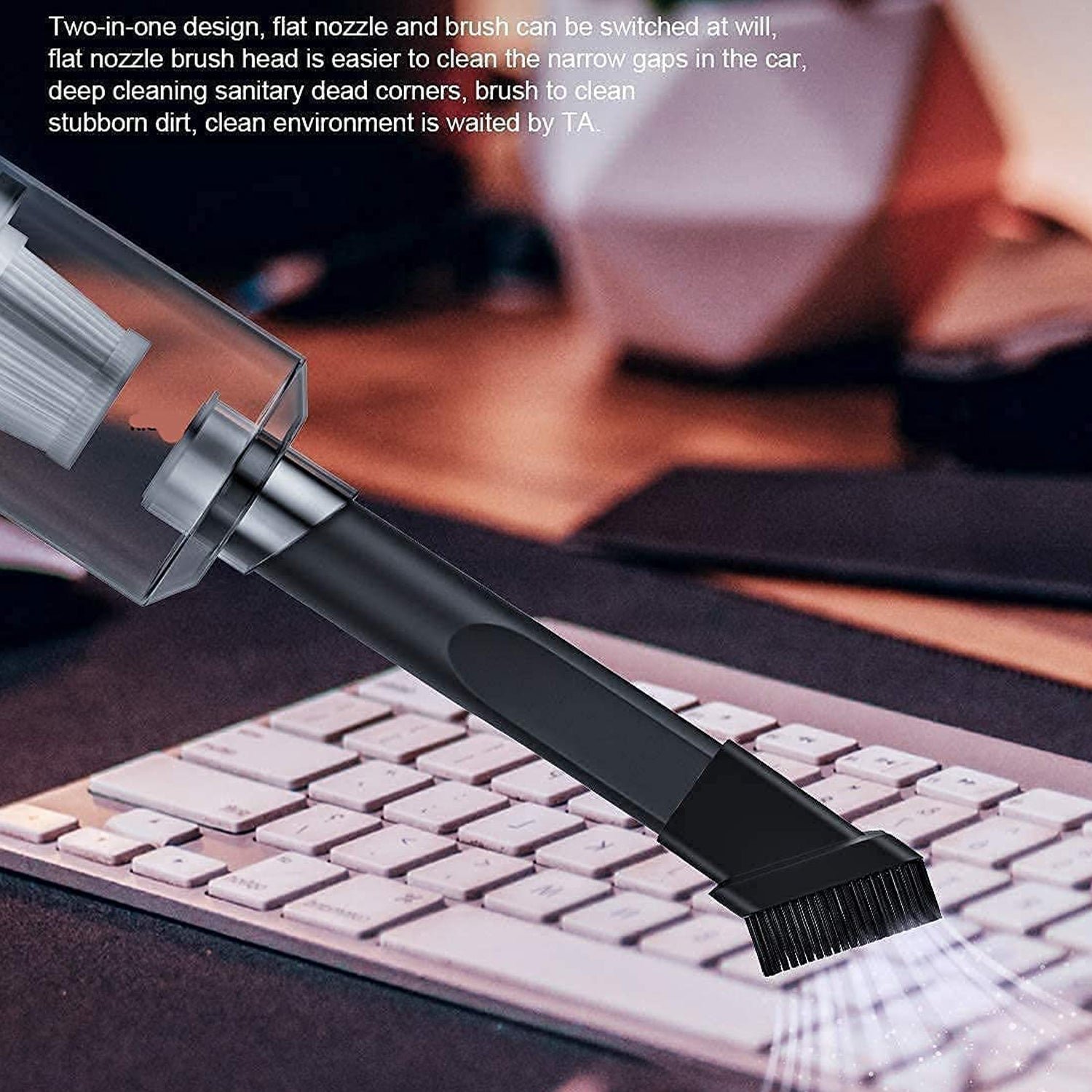 2 in 1 Wireless Vacuum Cleaner – 120W Handheld USB Rechargeable for Home & Car (1 Pc) - Image 2