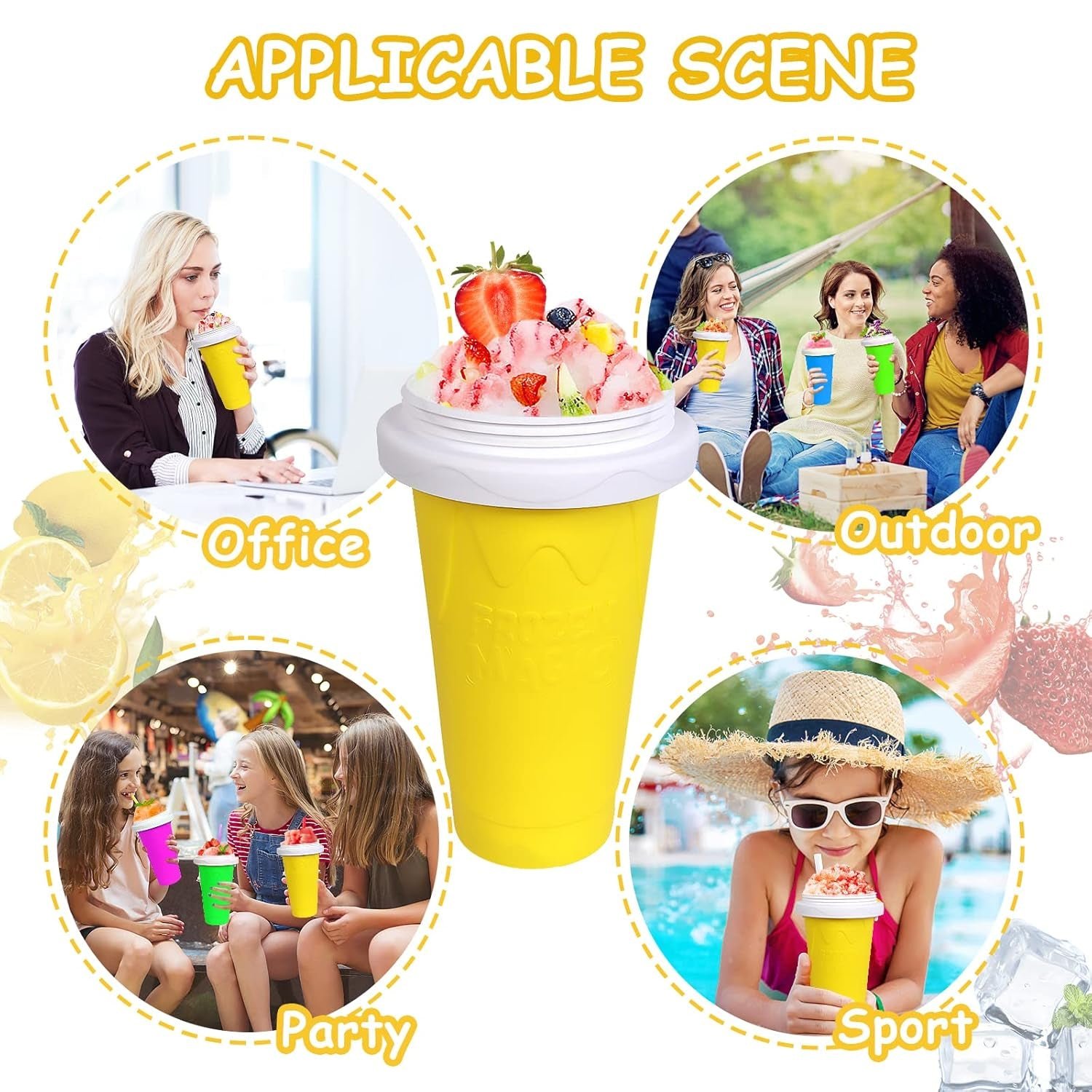 Smoothies Maker Cup, Magic Quick Frozen Smoothies Cup Cooling Cup Double Layer Squeeze Cup Slushy Maker (1 Pc) - Image 7