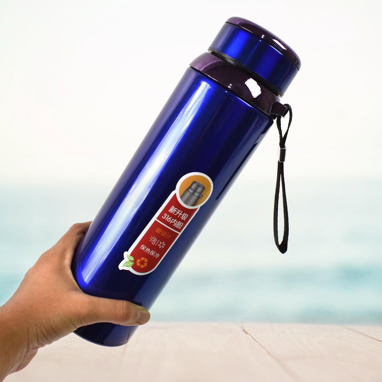 Vacuum Insulated Stainless Steel Bottle, Double walled (Approx 1000 ML / 1 Pc / Mix Color) - Image 8