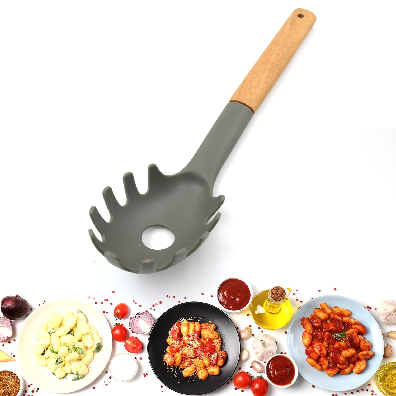 Plastic Kitchen Accessories Whisk , Pasta Spoon & Soup Spoon Heat Resistant Non Stick Spoons Kitchen Cookware Items (1 Pc ) - Image 5