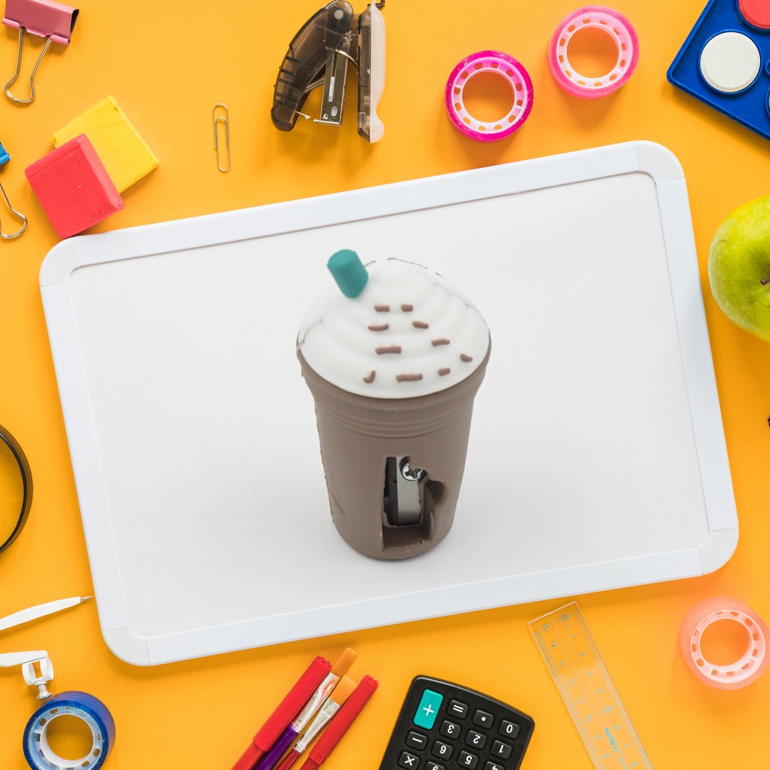 2In1 3D Cute Coffee Or Ice cream Shape sharpner Like Rotary Manual Pencil Sharpener for Kids Ice Cream Style Office School Supplies, Back to School Gift for Students,Kids Educational Stationary kit, B'Day Return Gift (1 Pc) - Image 7