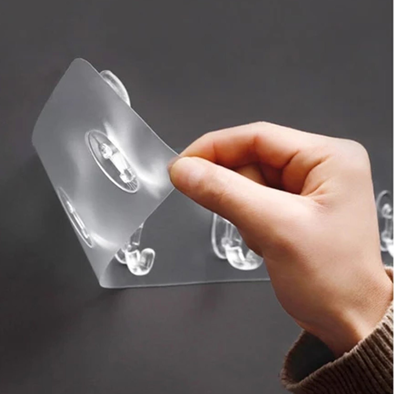Adhesive Golden & Transparent Heavy Duty Wall Hook - Image 3