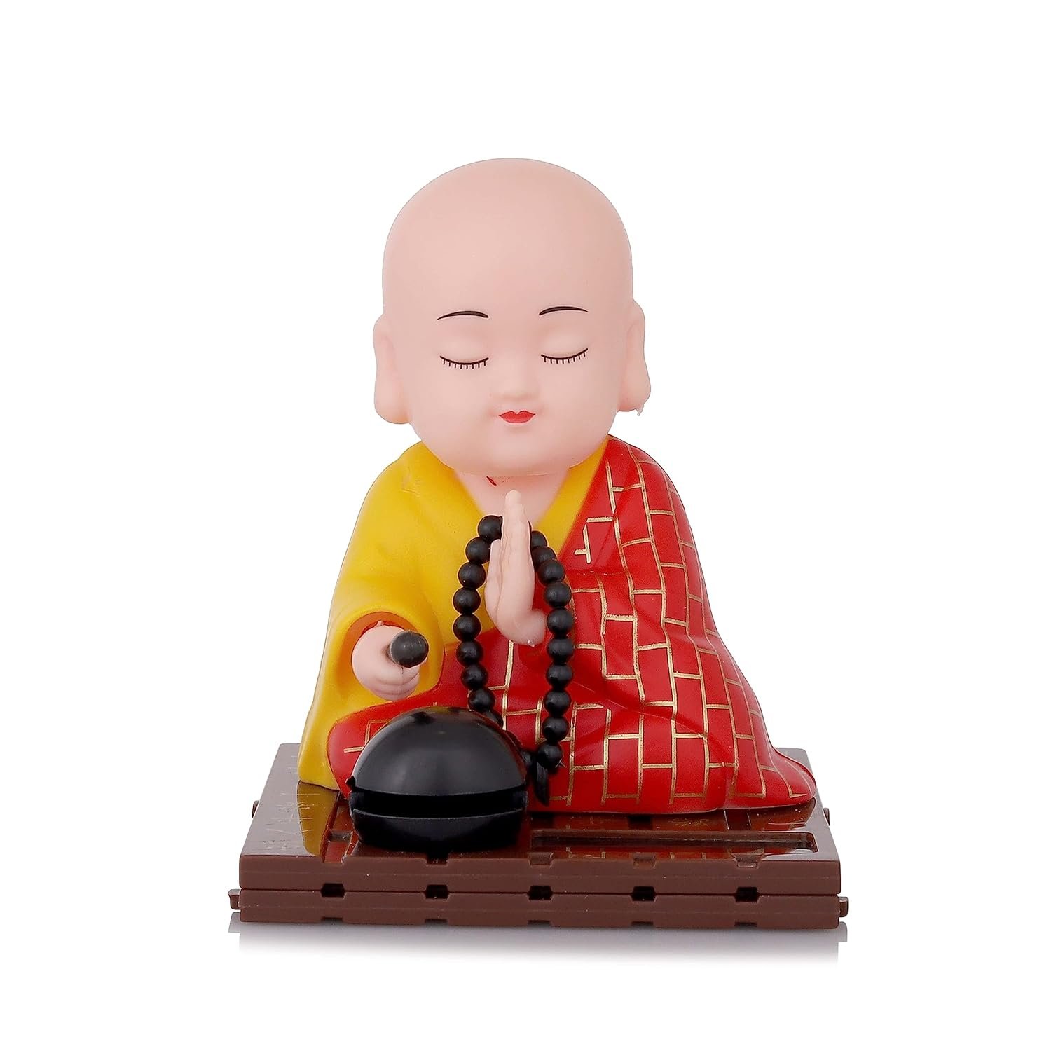 Solar Powered Sitting Buddha Statue, Moving Head and Hand (1 Pc / Medium)
