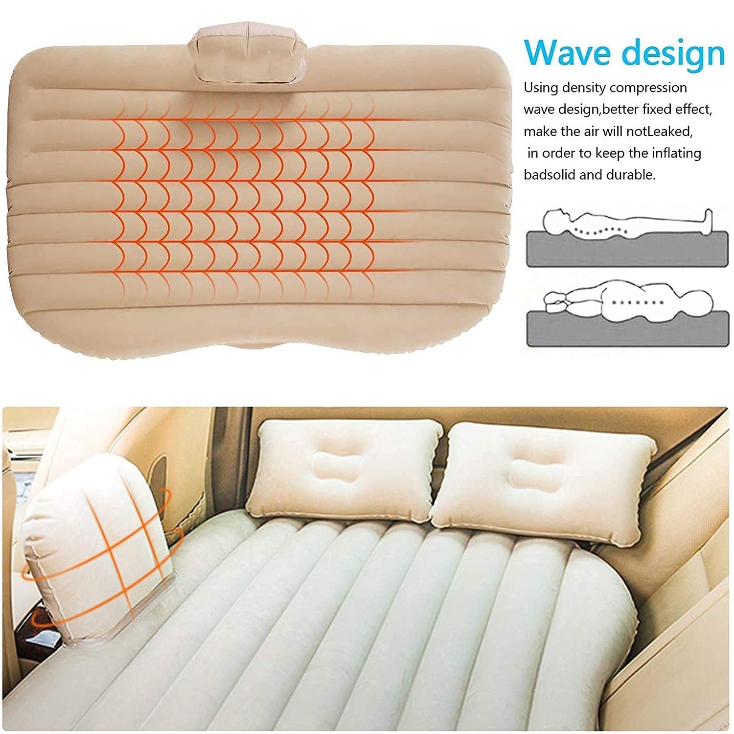 Portable Car Backseat Inflatable Air Mattress Bed (1 Pc) - Image 7