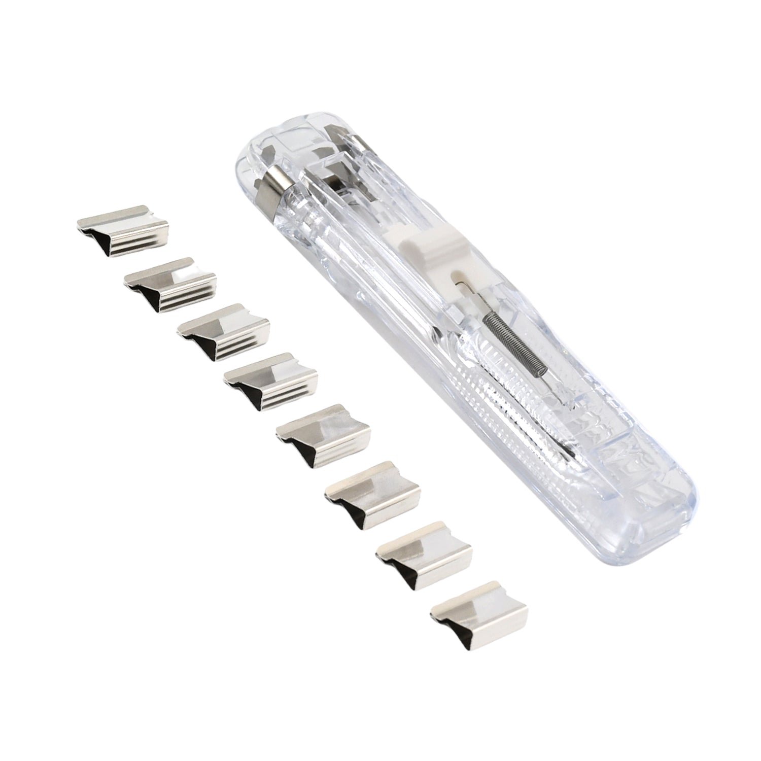 Portable Paper Clamp With 8 Pcs Clip Dispenser Handheld Paper Fast Clam (1 Set)